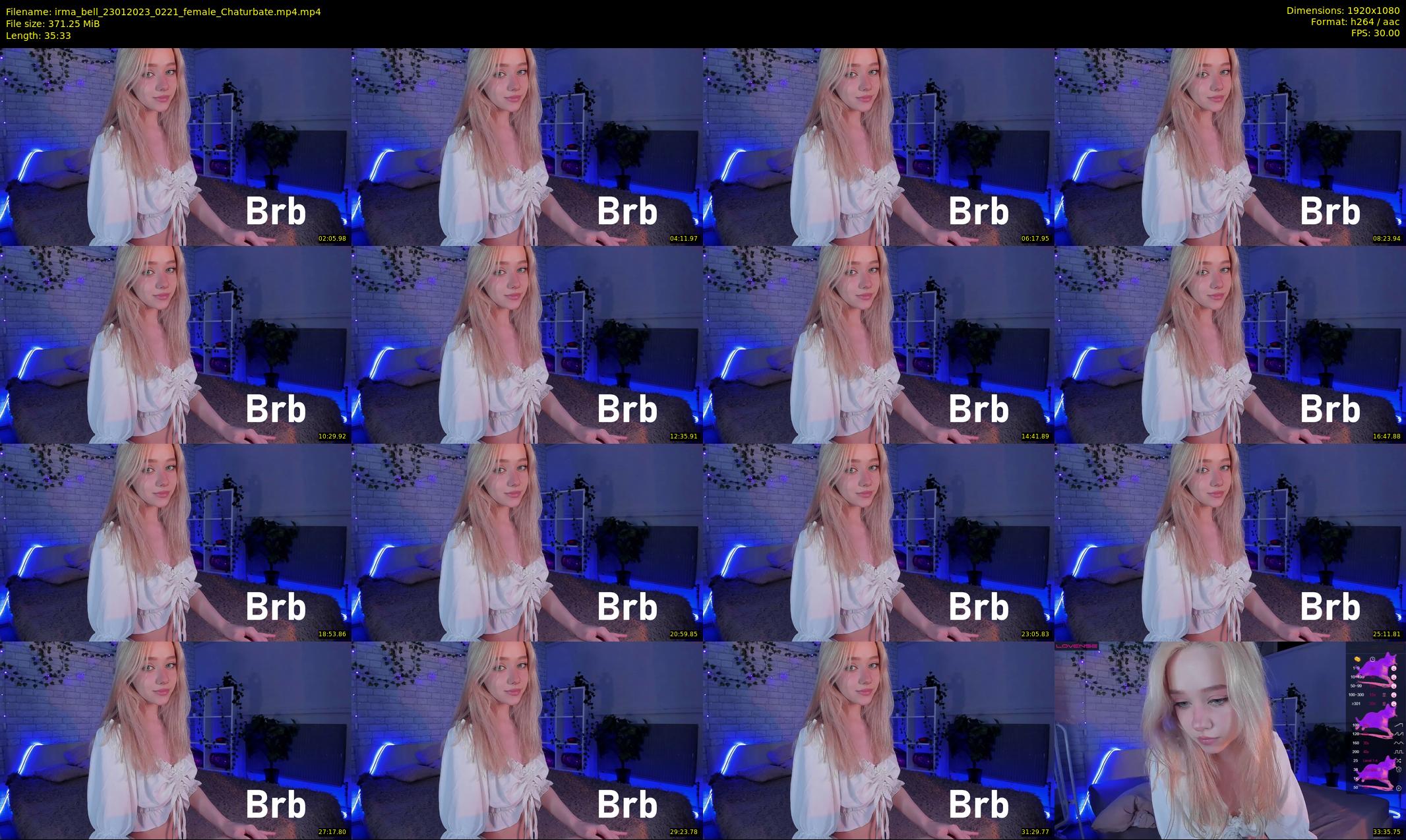 irma_bell — 36 minute Chaturbate female cam show recording, 1080p, Jan 23, 2023