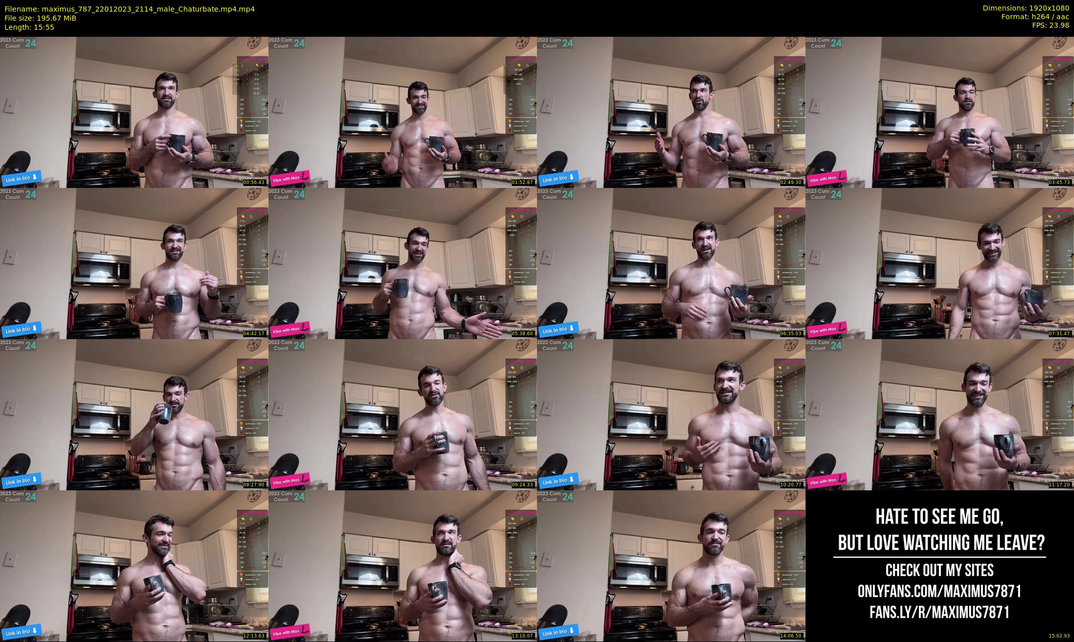 maximus_787 — 16 minute Chaturbate male cam show recording, 1080p, Jan 22, 2023