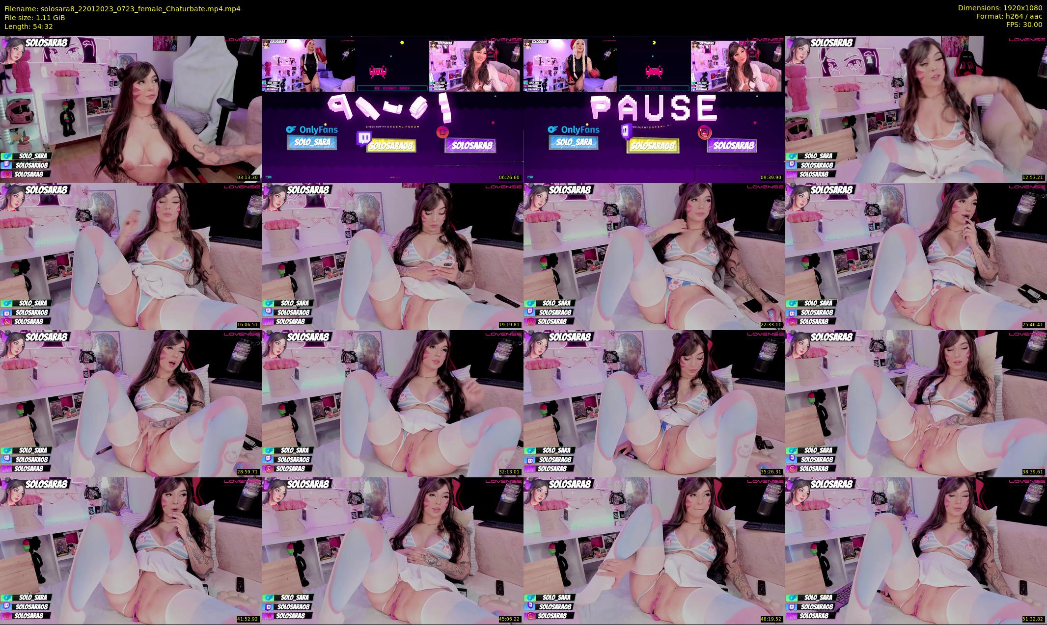 solosara8 — 55 minute Chaturbate female cam show recording, 1080p, Jan 22, 2023