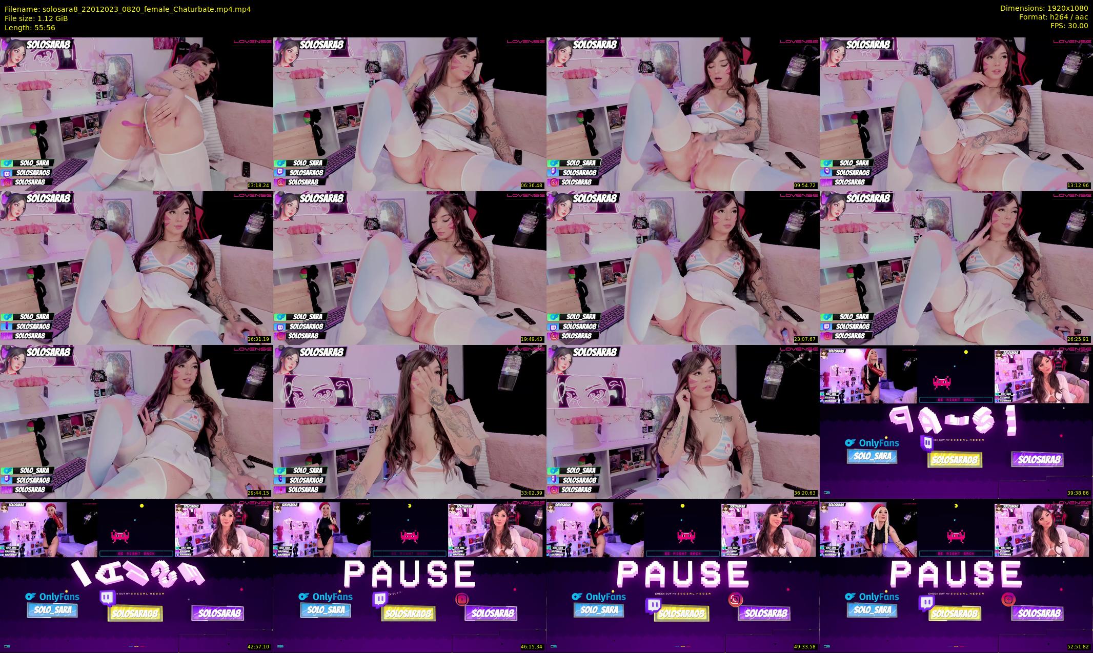 solosara8 — 56 minute Chaturbate female cam show recording, 1080p, Jan 22, 2023