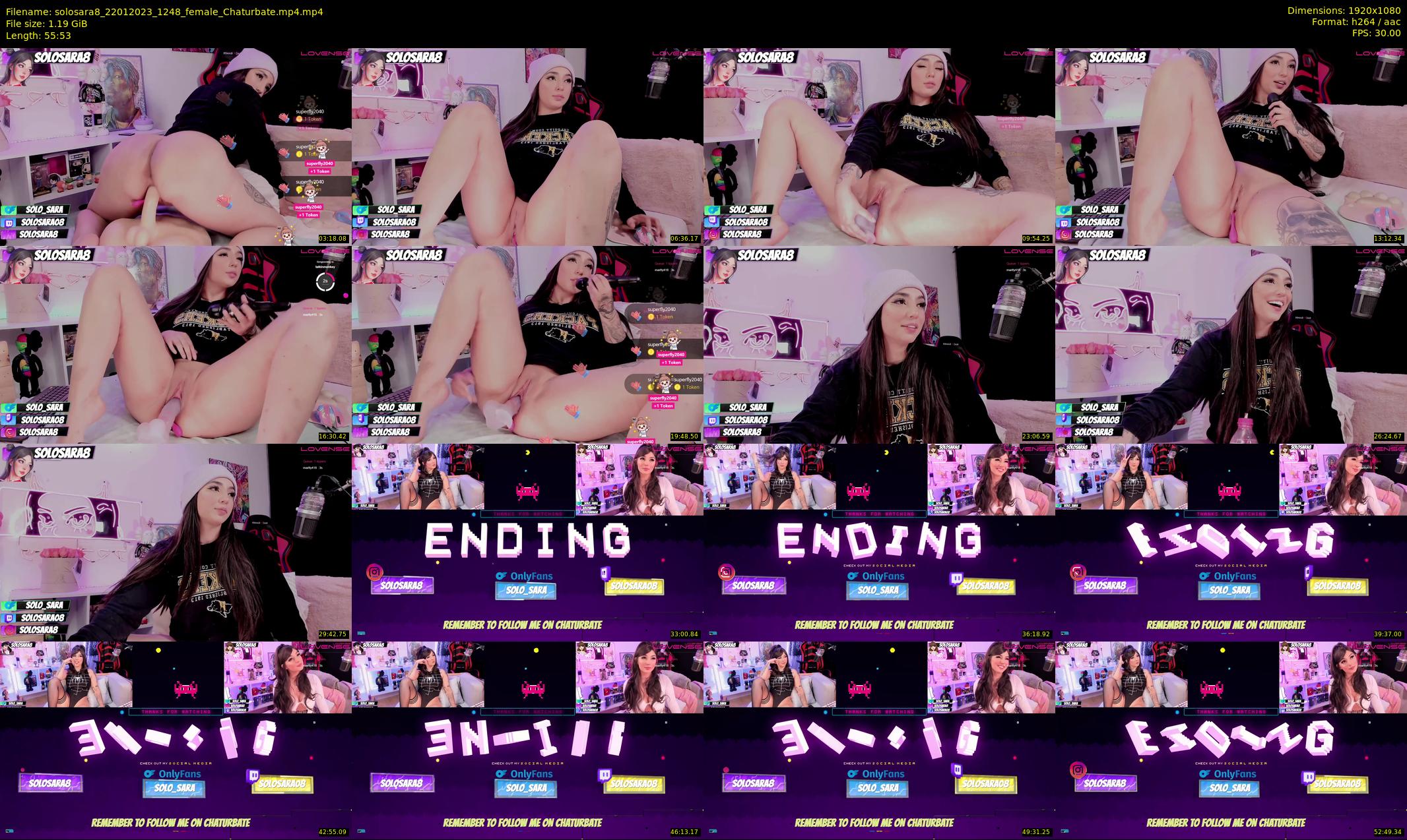 solosara8 — 56 minute Chaturbate female cam show recording, 1080p, Jan 22, 2023