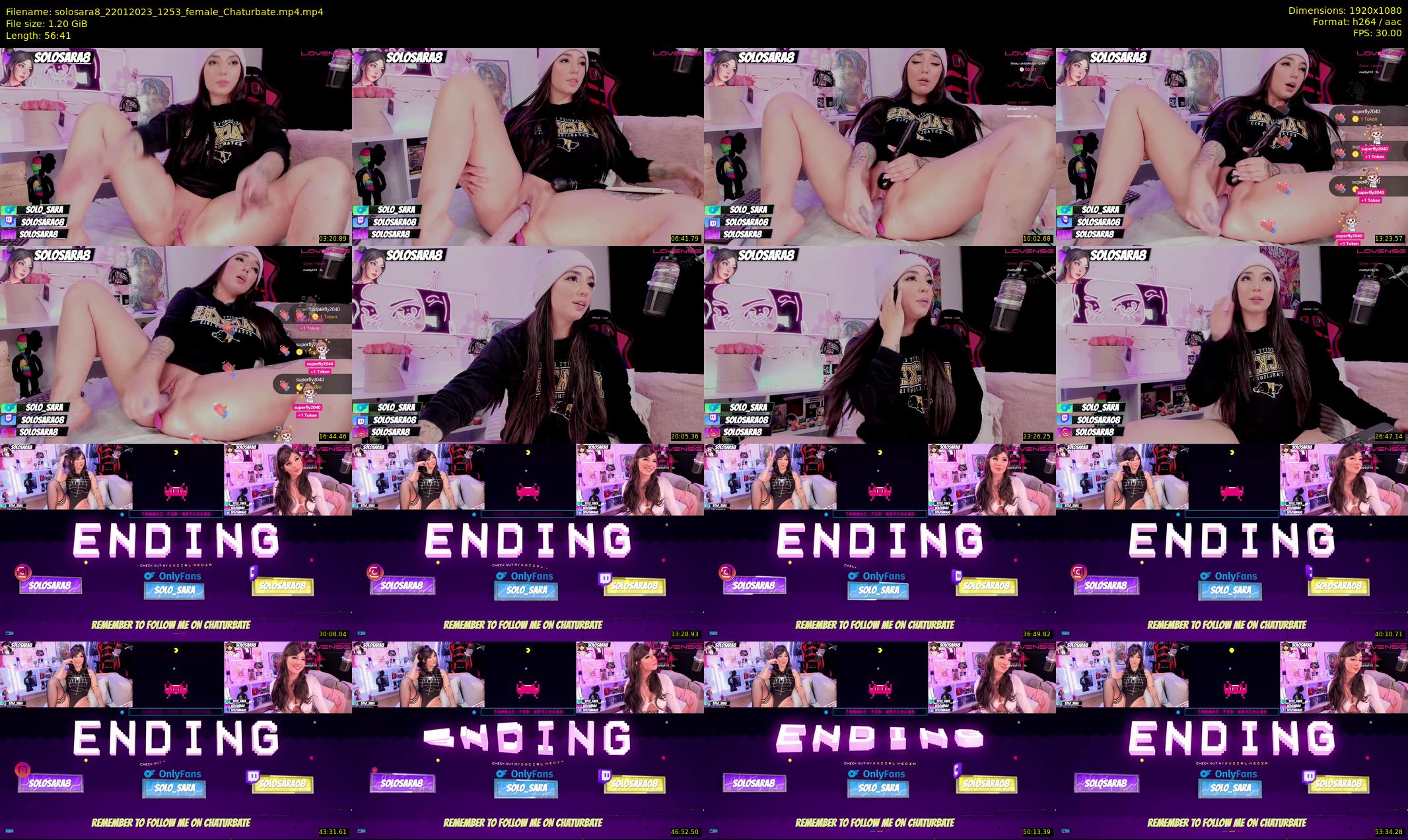 solosara8 — 57 minute Chaturbate female cam show recording, 1080p, Jan 22, 2023