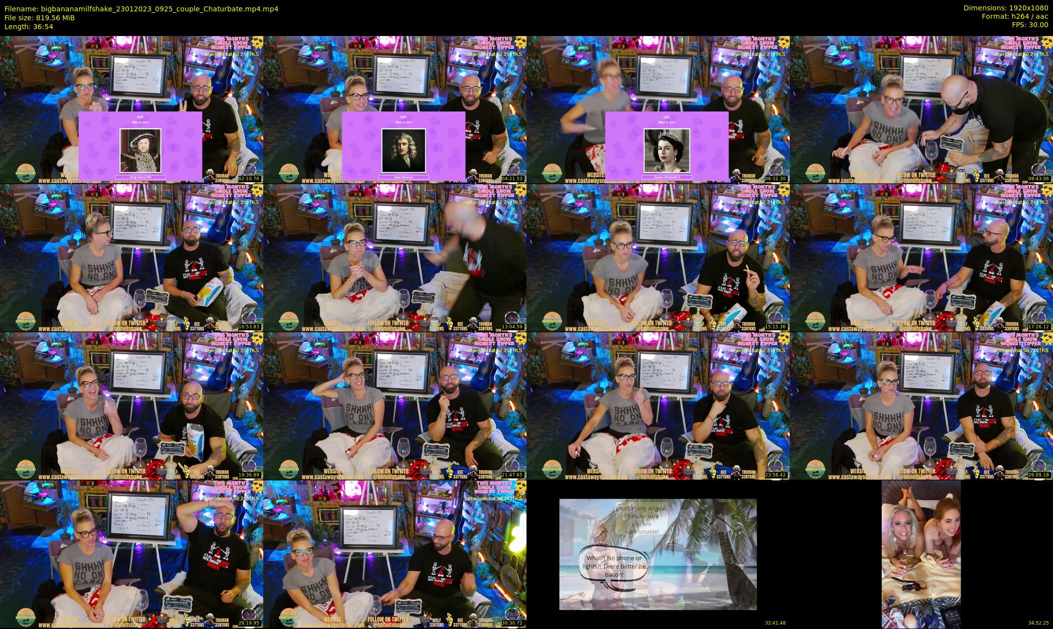 bigbananamilfshake — 37 minute Chaturbate couple cam show recording, 1080p, Jan 23, 2023