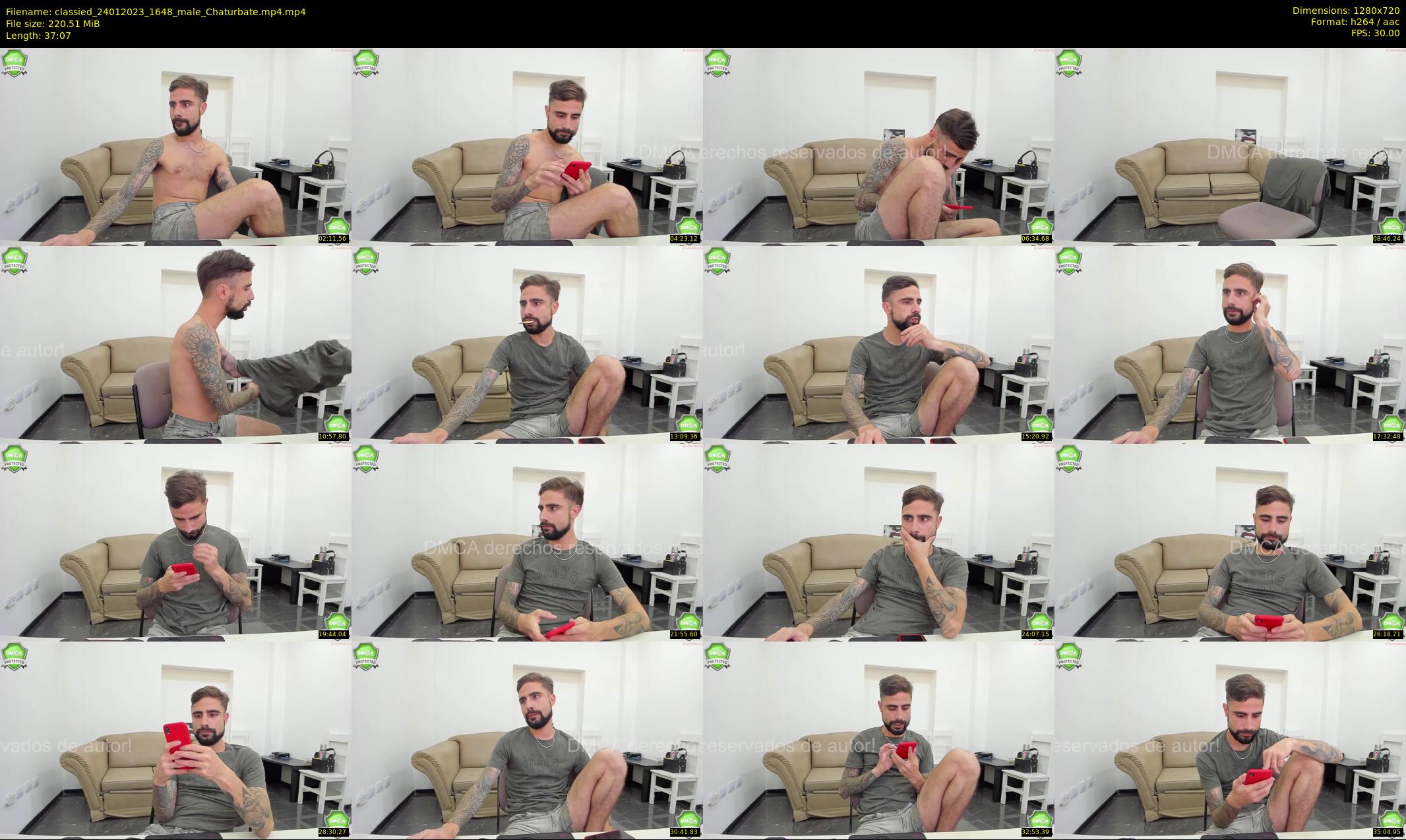classied — 38 minute Chaturbate male cam show recording, 720p, Jan 24, 2023