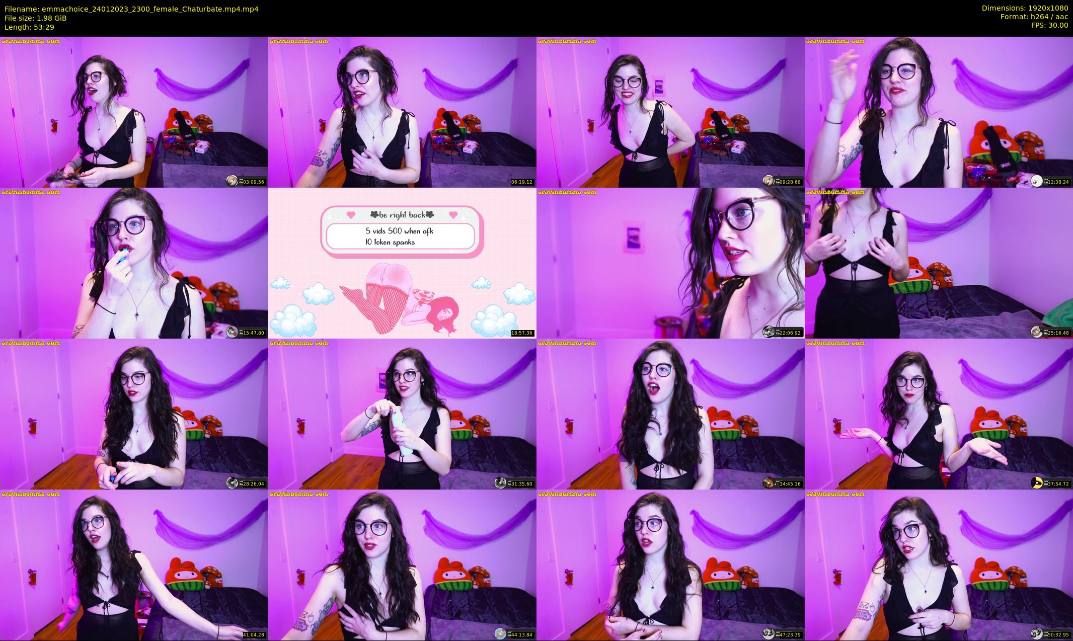 emmachoice — 54 minute Chaturbate female cam show recording, 1080p, Jan 24, 2023