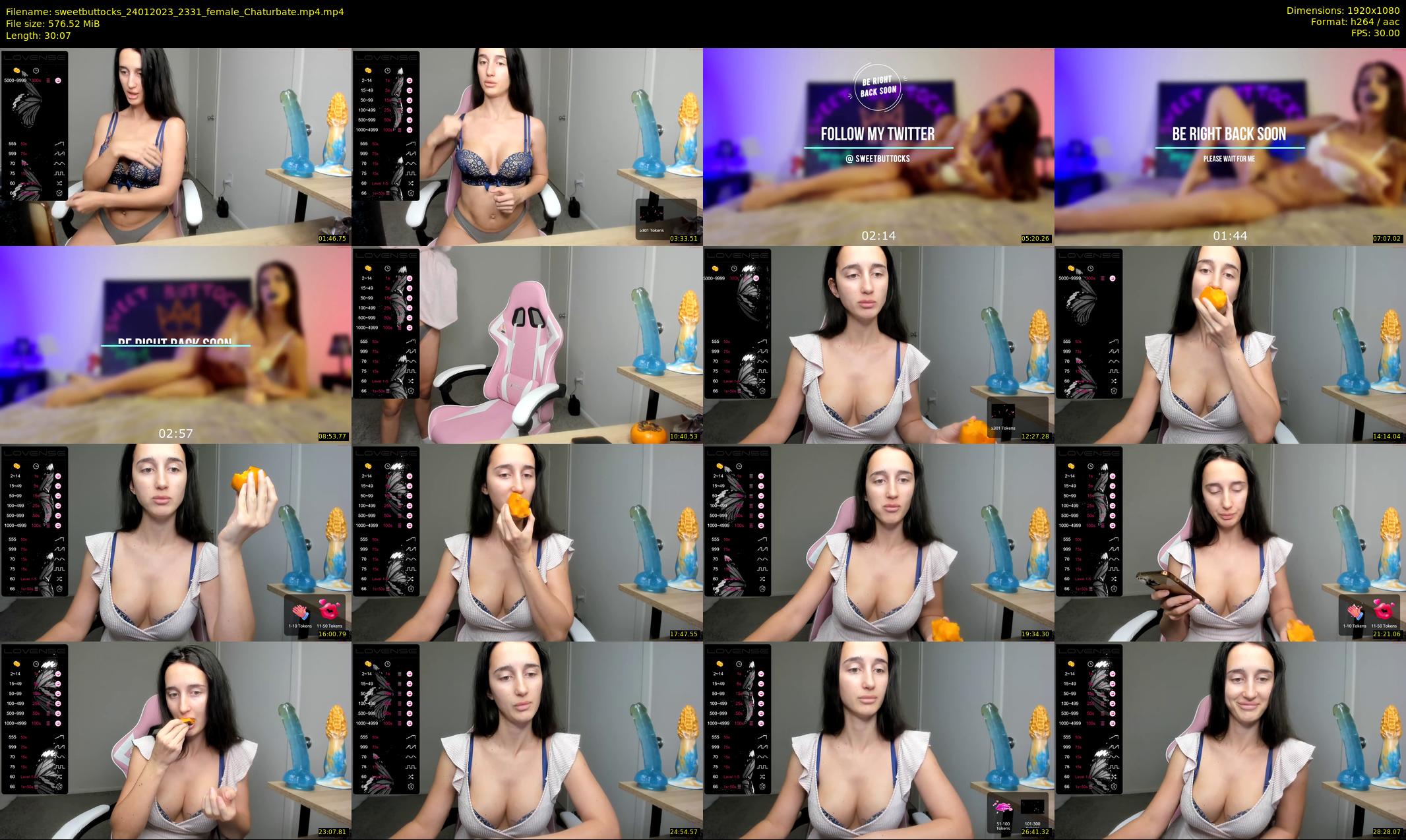 sweetbuttocks — 31 minute Chaturbate female cam show recording, 1080p, Jan 24, 2023
