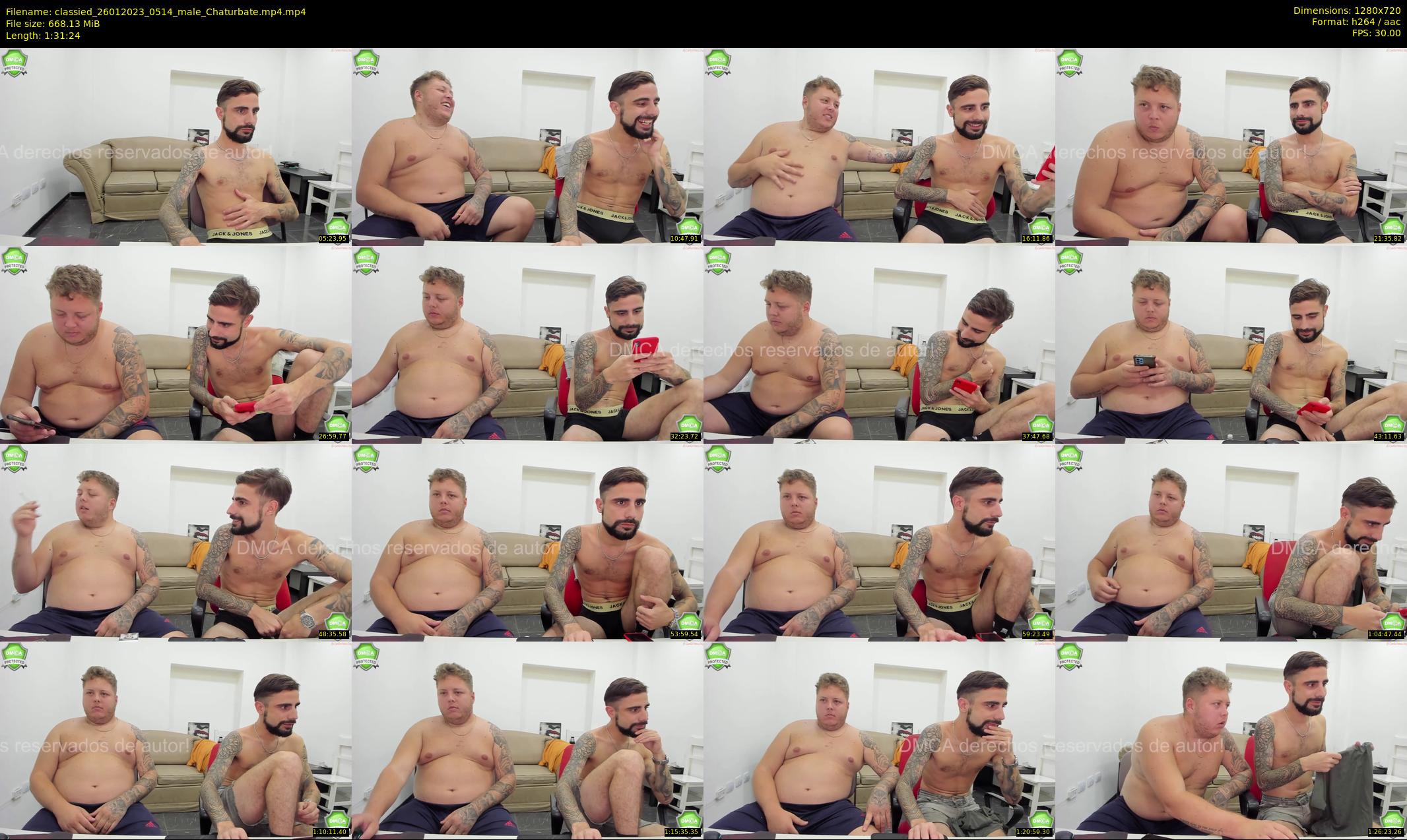 classied — 92 minute Chaturbate male cam show recording, 720p, Jan 26, 2023