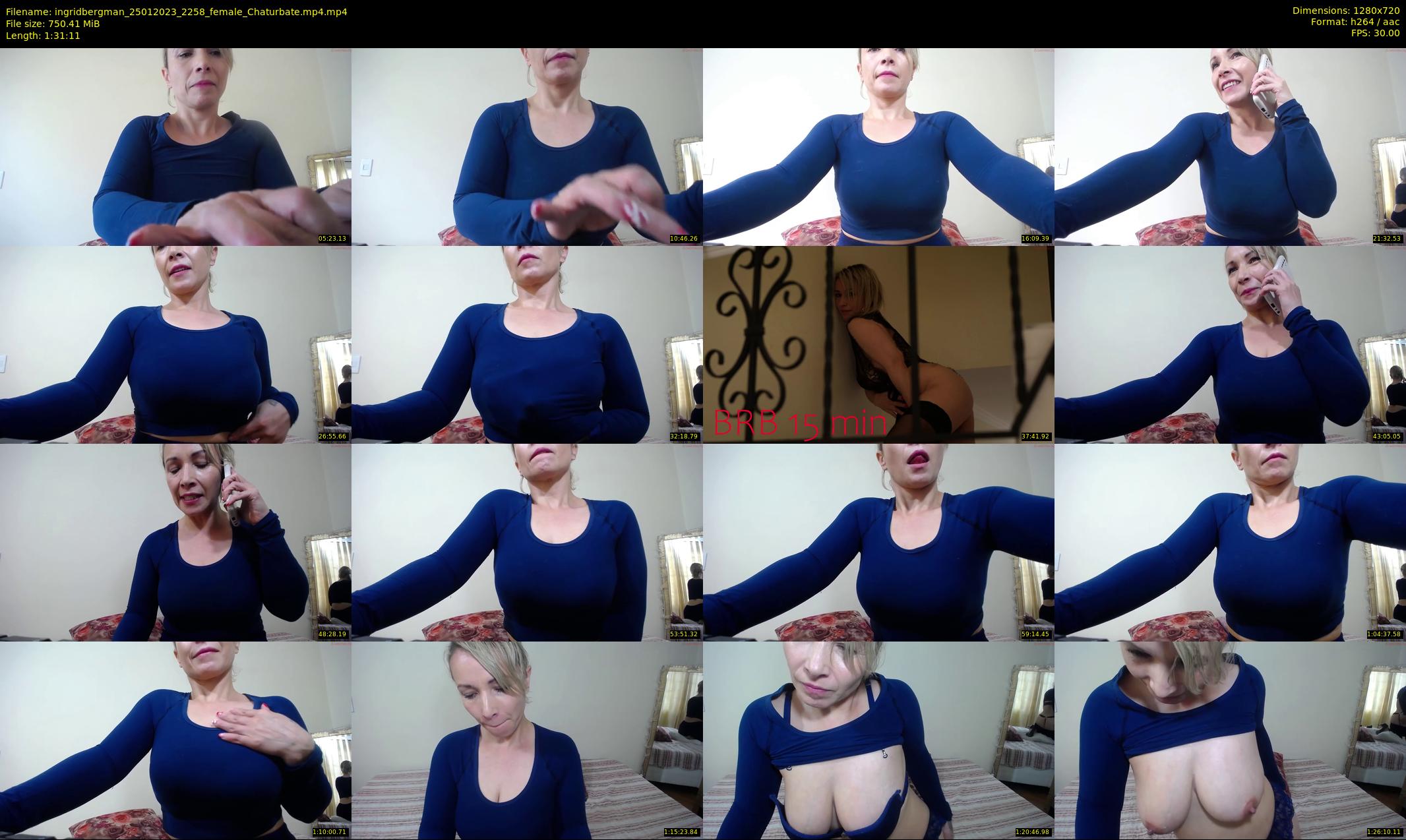 ingridbergman — 92 minute Chaturbate female cam show recording, 720p, Jan 25, 2023