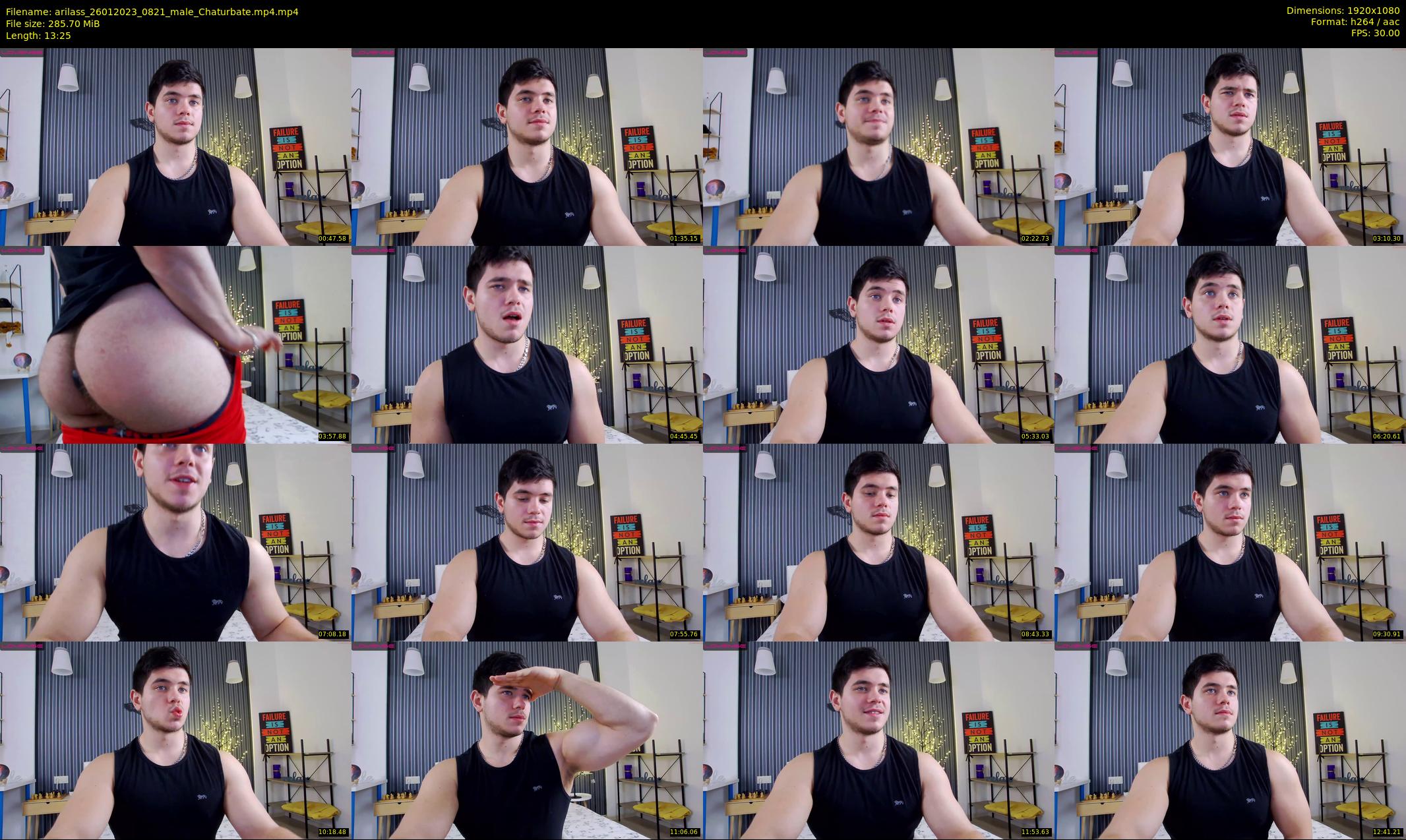 arilass — 14 minute Chaturbate male cam show recording, 1080p, Jan 26, 2023