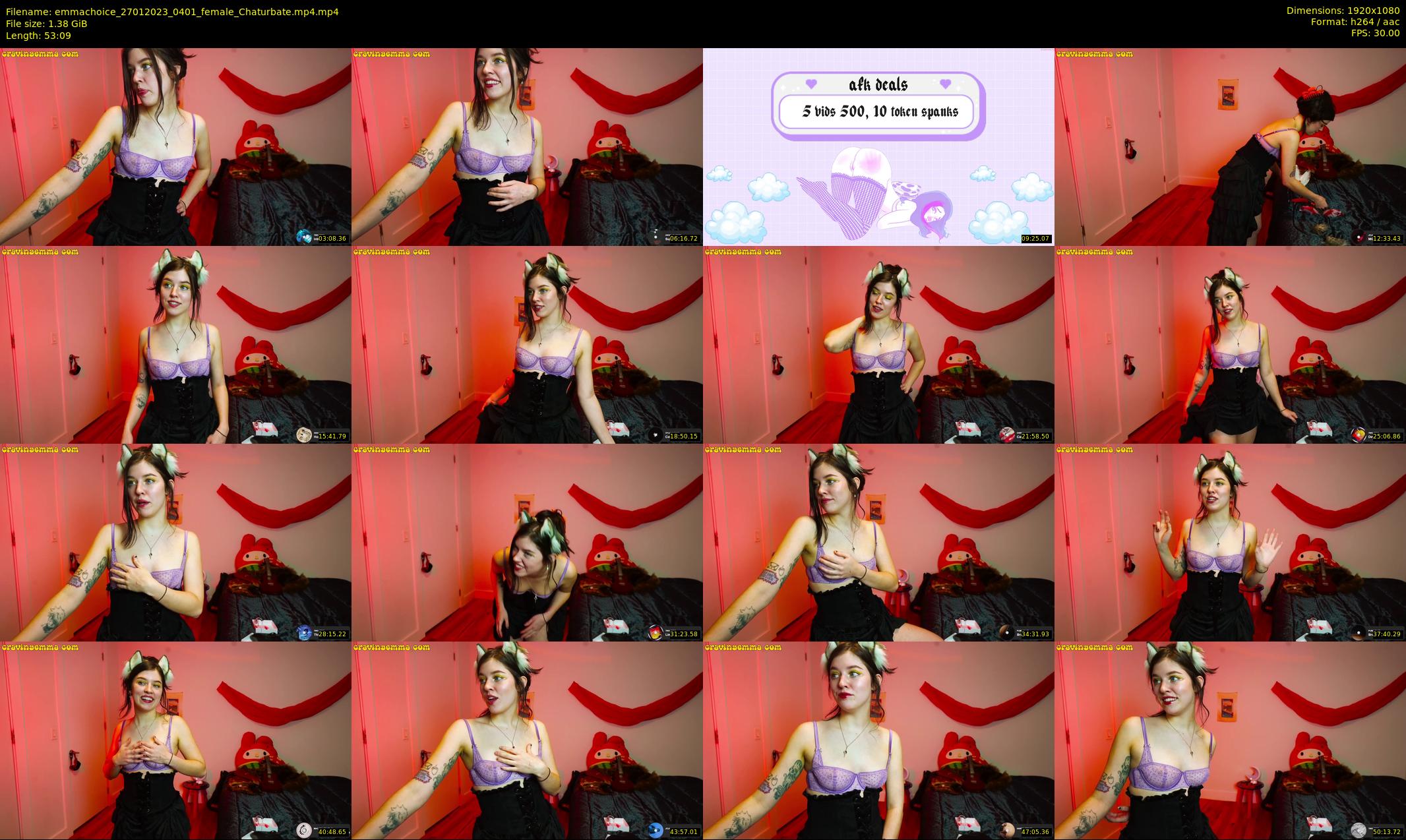 emmachoice — 54 minute Chaturbate female cam show recording, 1080p, Jan 27, 2023