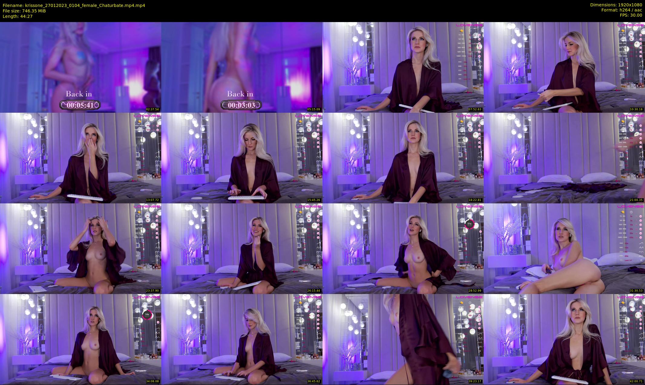 krissone — 45 minute Chaturbate female cam show recording, 1080p, Jan 27, 2023