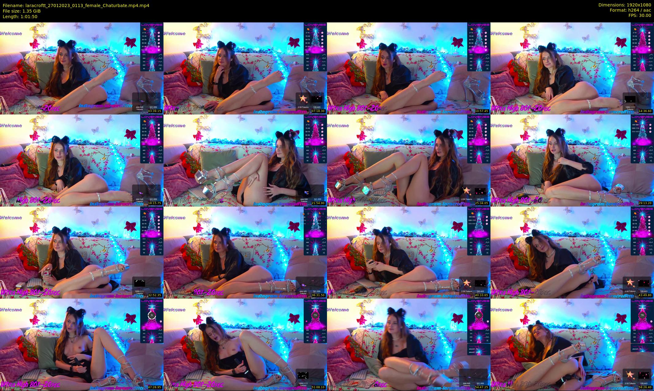 laracroftt — 62 minute Chaturbate female cam show recording, 1080p, Jan 27, 2023