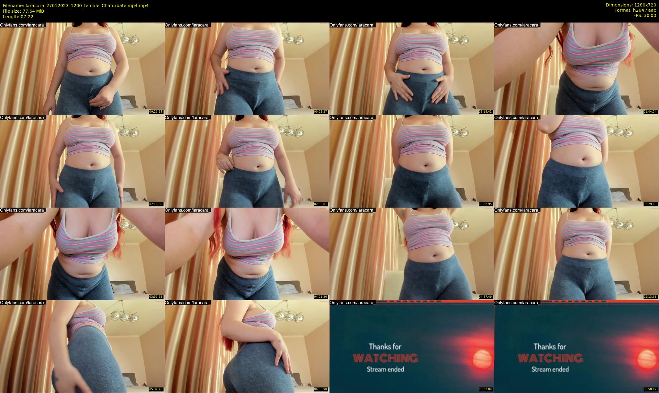laracara — 8 minute Chaturbate female cam show recording, 720p, Jan 27, 2023