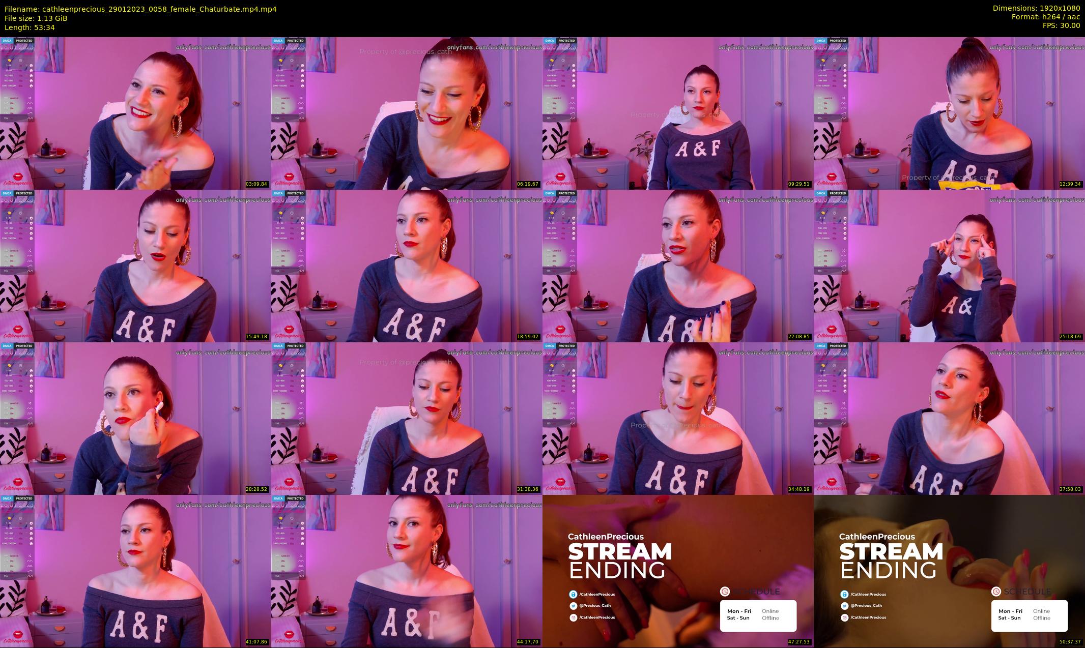 cathleenprecious — 54 minute Chaturbate female cam show recording, 1080p, Jan 29, 2023