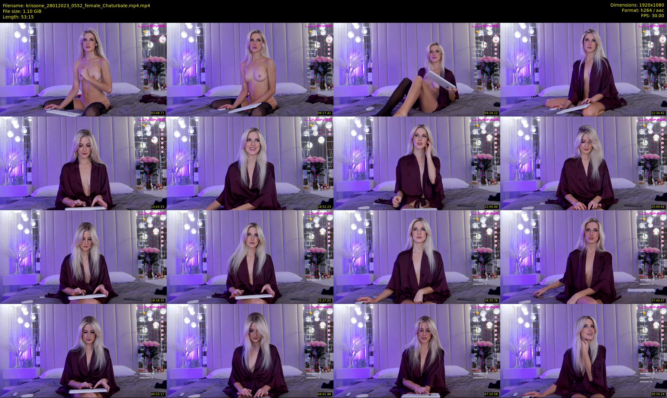 krissone — 54 minute Chaturbate female cam show recording, 1080p, Jan 28, 2023