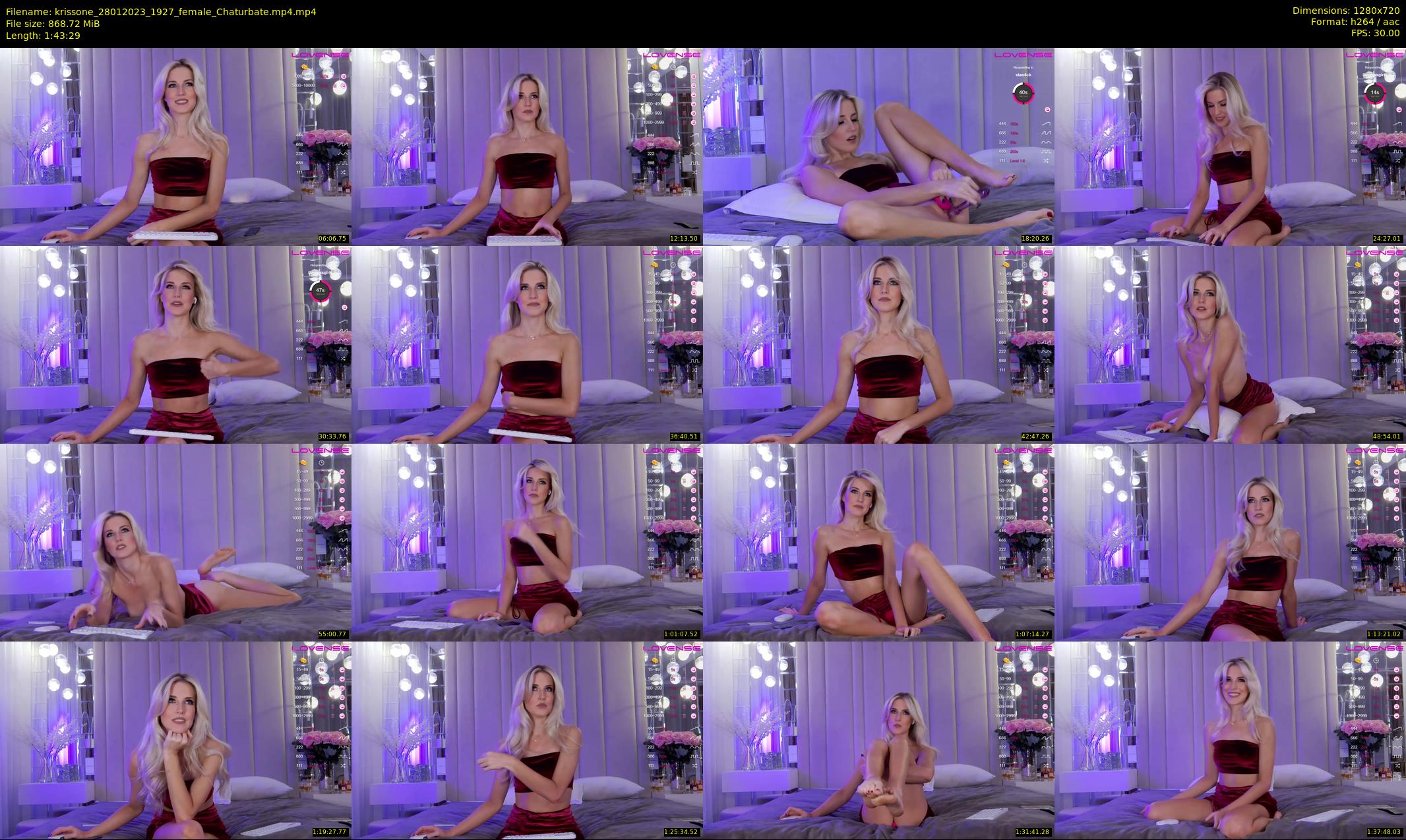 krissone — 104 minute Chaturbate female cam show recording, 720p, Jan 28, 2023