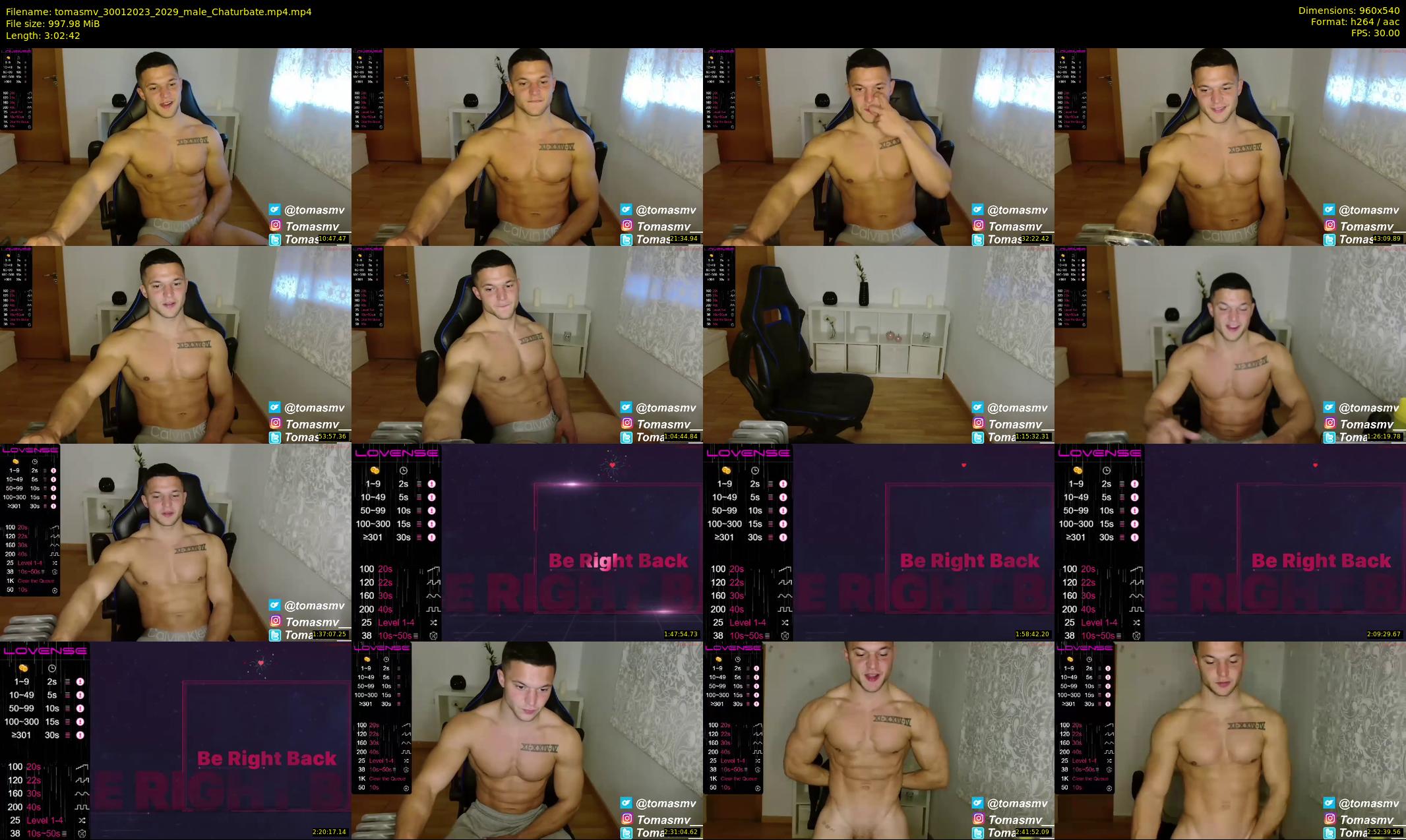 tomasmv — 183 minute Chaturbate male cam show recording, 480p, Jan 30, 2023
