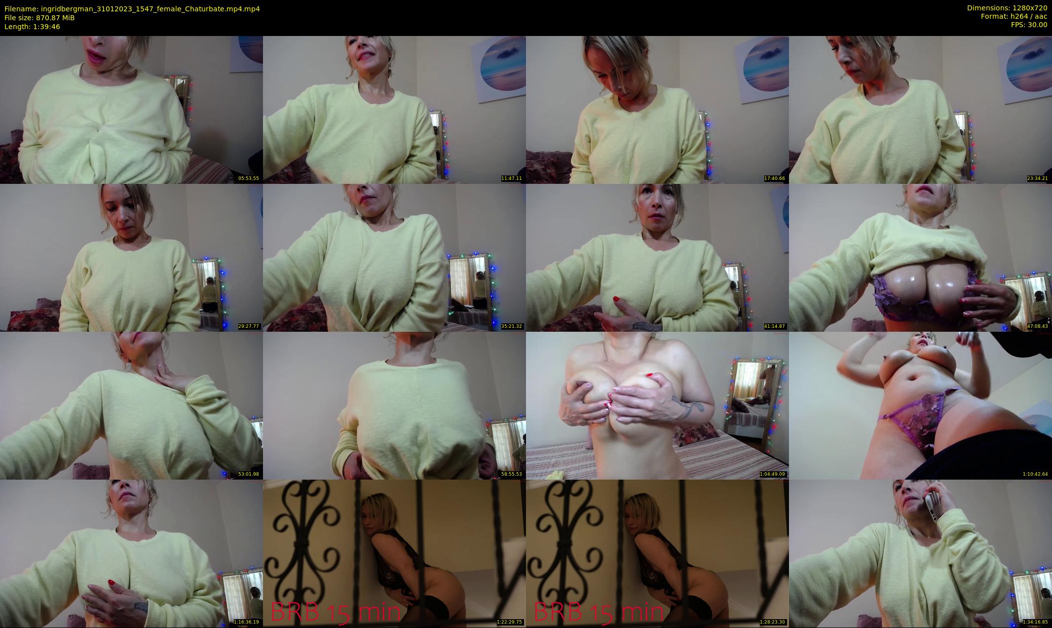 ingridbergman — 100 minute Chaturbate female cam show recording, 720p, Jan 31, 2023