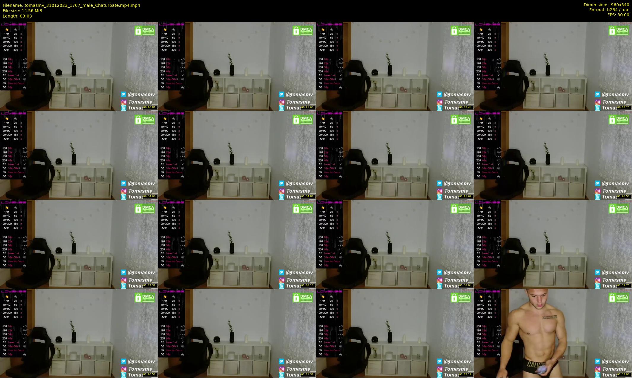 tomasmv — 4 minute Chaturbate male cam show recording, 480p, Jan 31, 2023