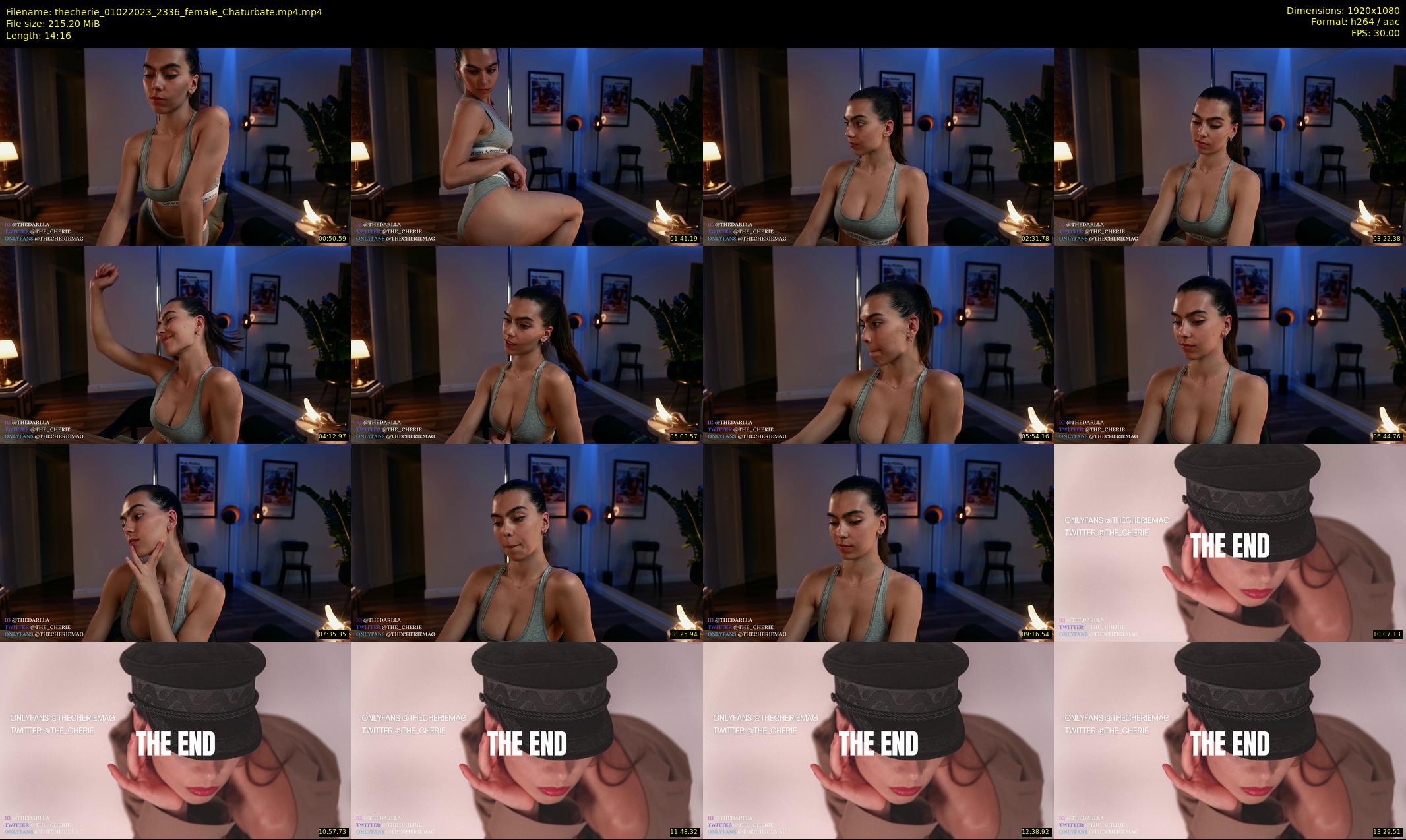 thecherie — 15 minute Chaturbate female cam show recording, 1080p, Feb 1, 2023