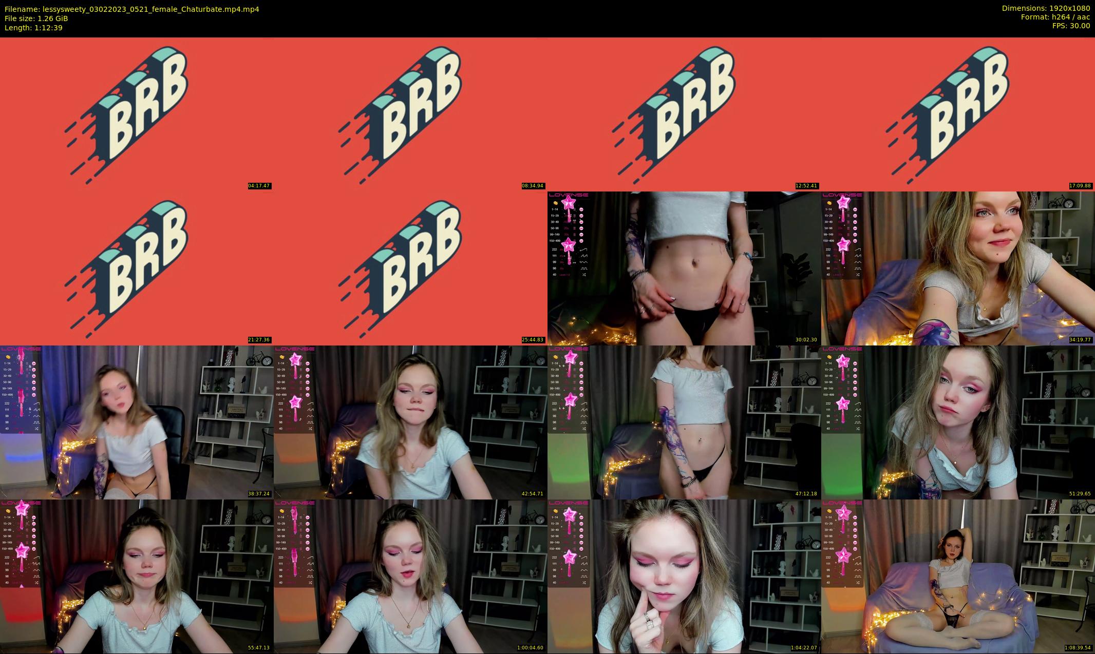 lessysweety — 73 minute Chaturbate female cam show recording, 1080p, Feb 3, 2023