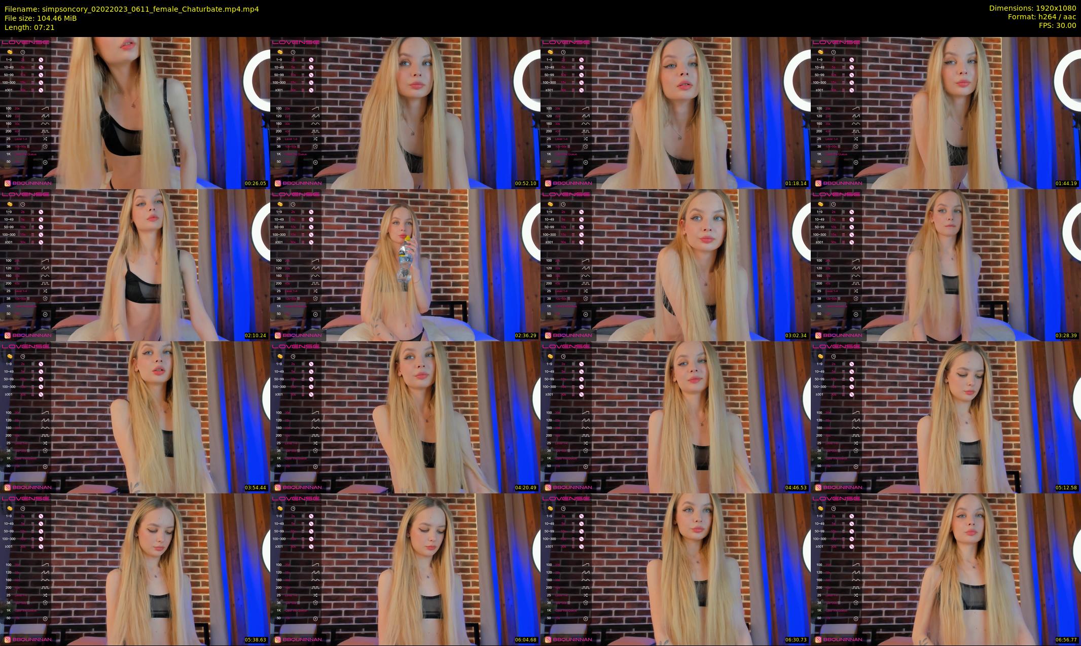 simpsoncory — 8 minute Chaturbate female cam show recording, 1080p, Feb 2, 2023