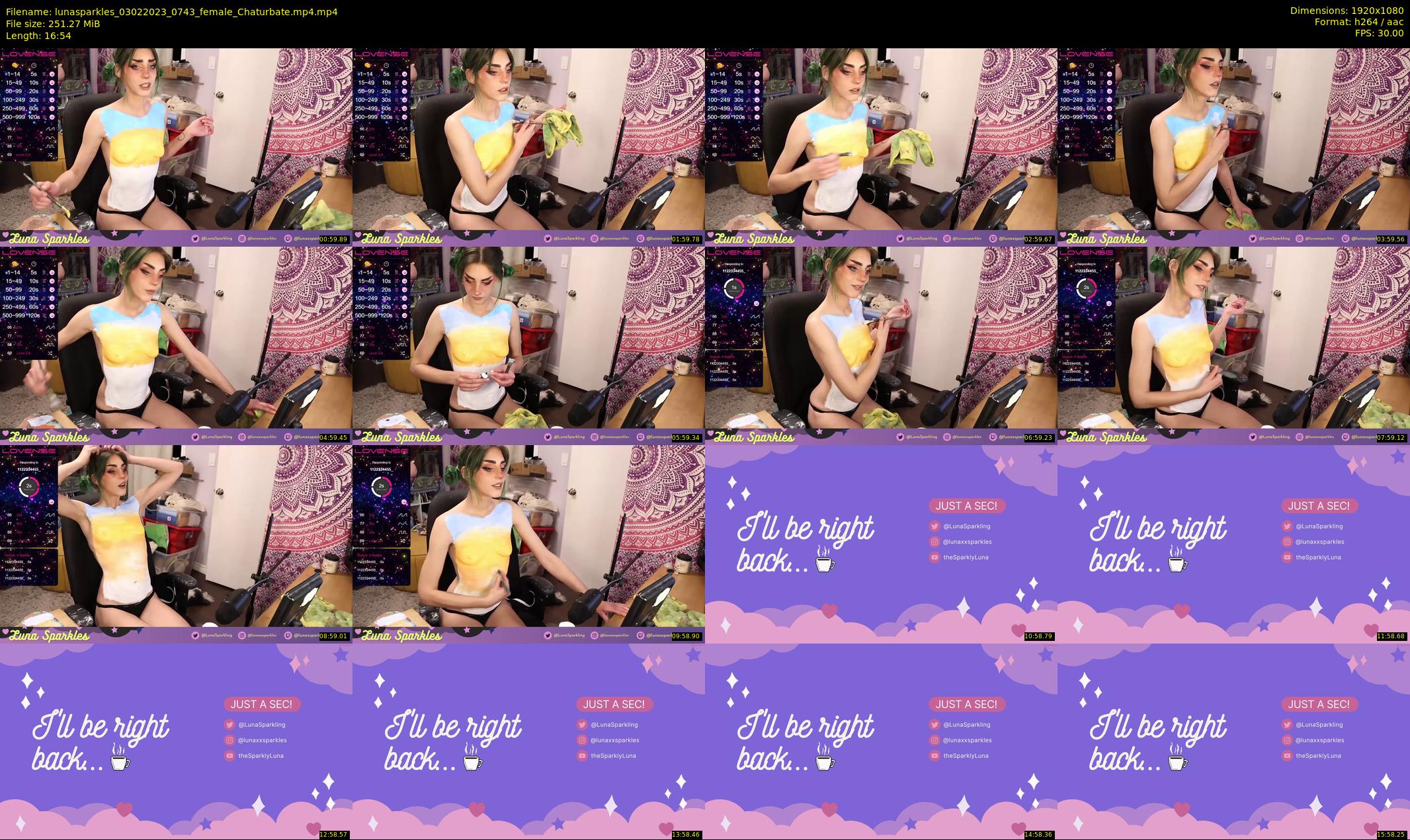 lunasparkles — 17 minute Chaturbate female cam show recording, 1080p, Feb 3, 2023
