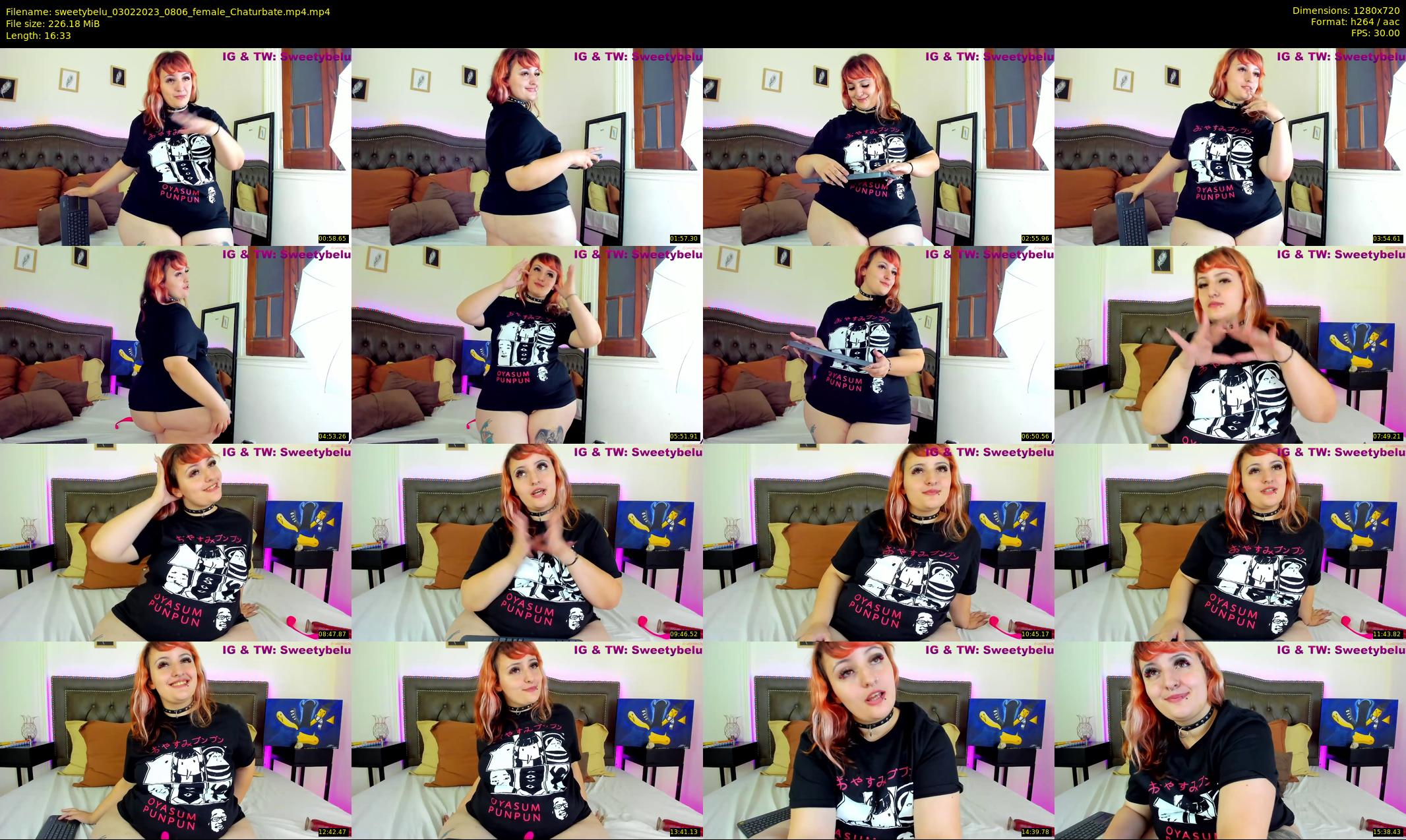 sweetybelu — 17 minute Chaturbate female cam show recording, 720p, Feb 3, 2023