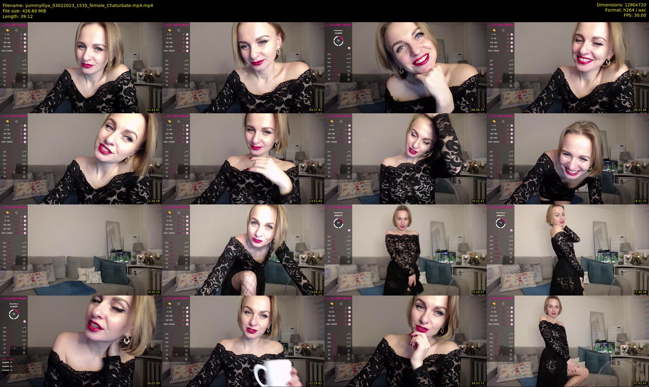 yummylilya — 40 minute Chaturbate female cam show recording, 720p, Feb 3, 2023