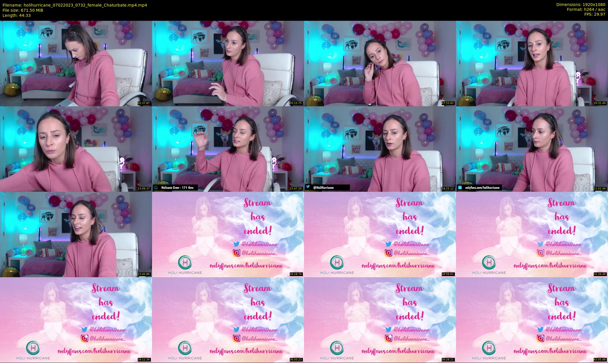 holihurricane — 45 minute Chaturbate female cam show recording, 1080p, Feb 7, 2023