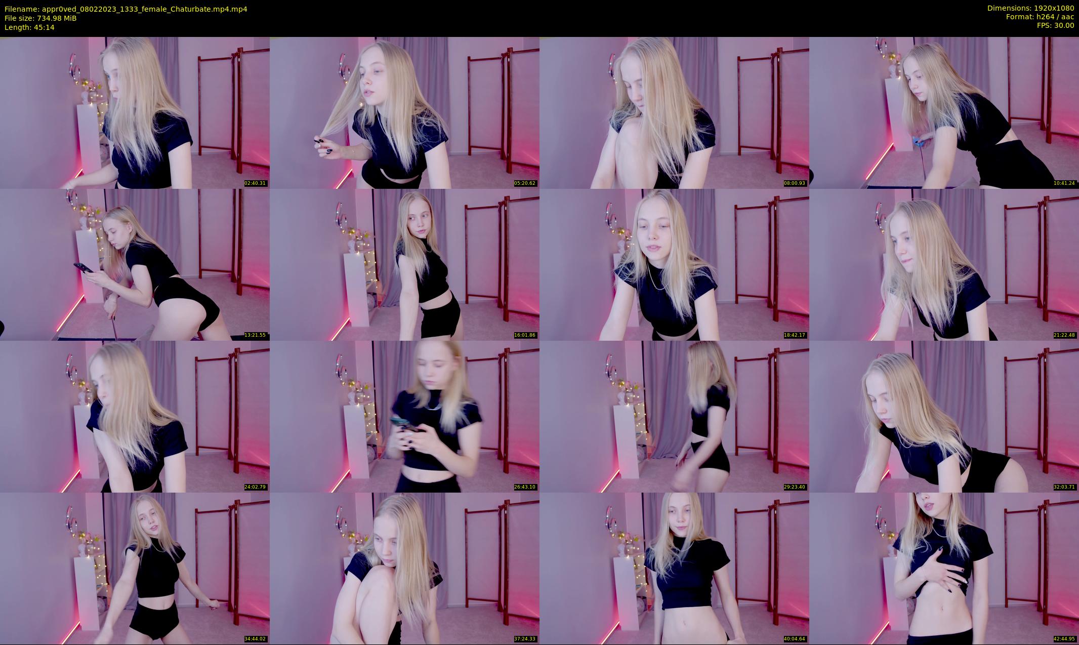 appr0ved — 46 minute Chaturbate female cam show recording, 1080p, Feb 8, 2023