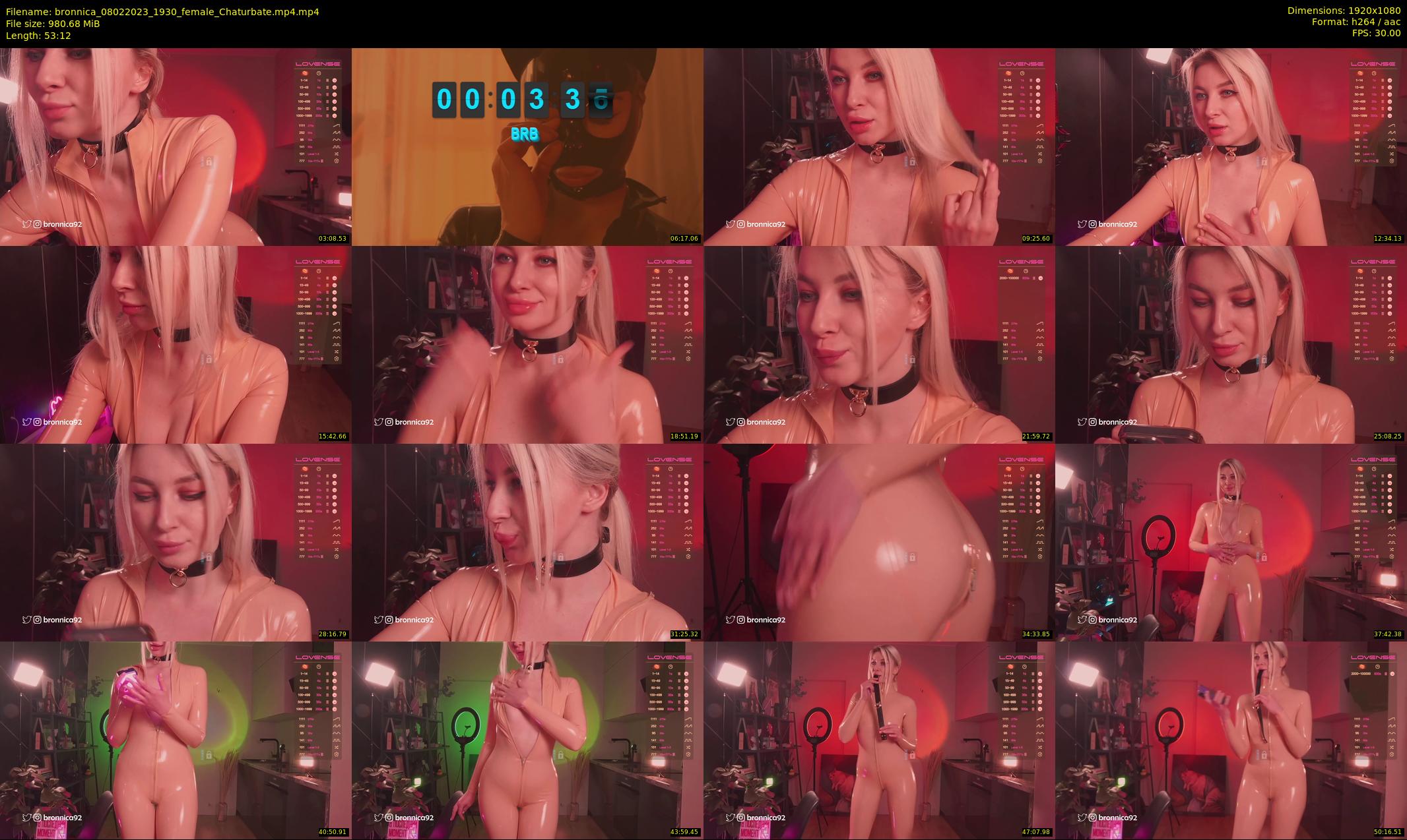bronnica — 54 minute Chaturbate female cam show recording, 1080p, Feb 8, 2023