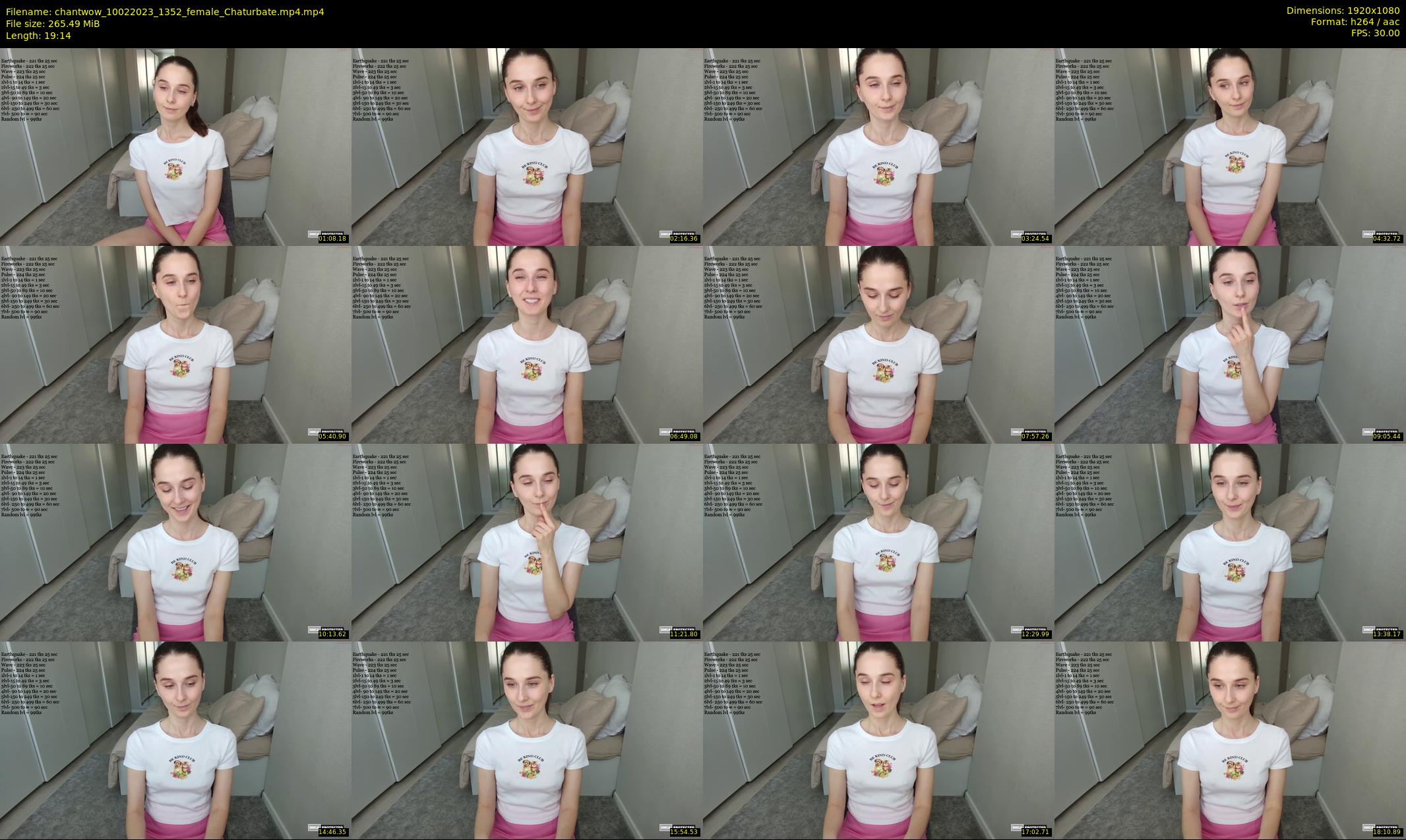chantwow — 20 minute Chaturbate female cam show recording, 1080p, Feb 10, 2023