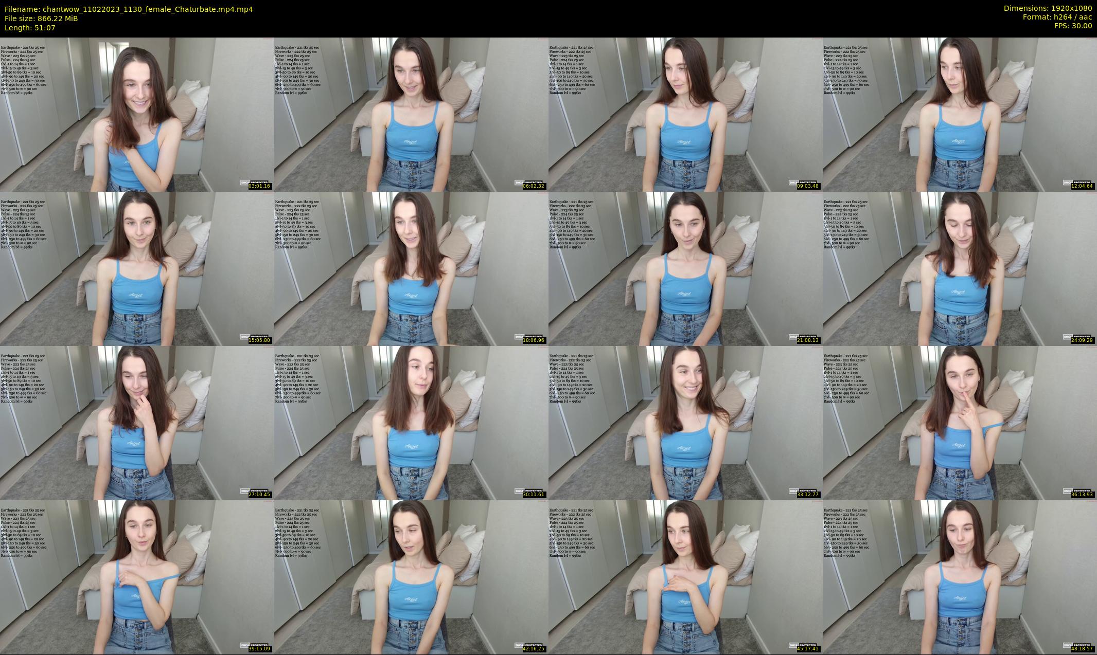 chantwow — 52 minute Chaturbate female cam show recording, 1080p, Feb 11, 2023