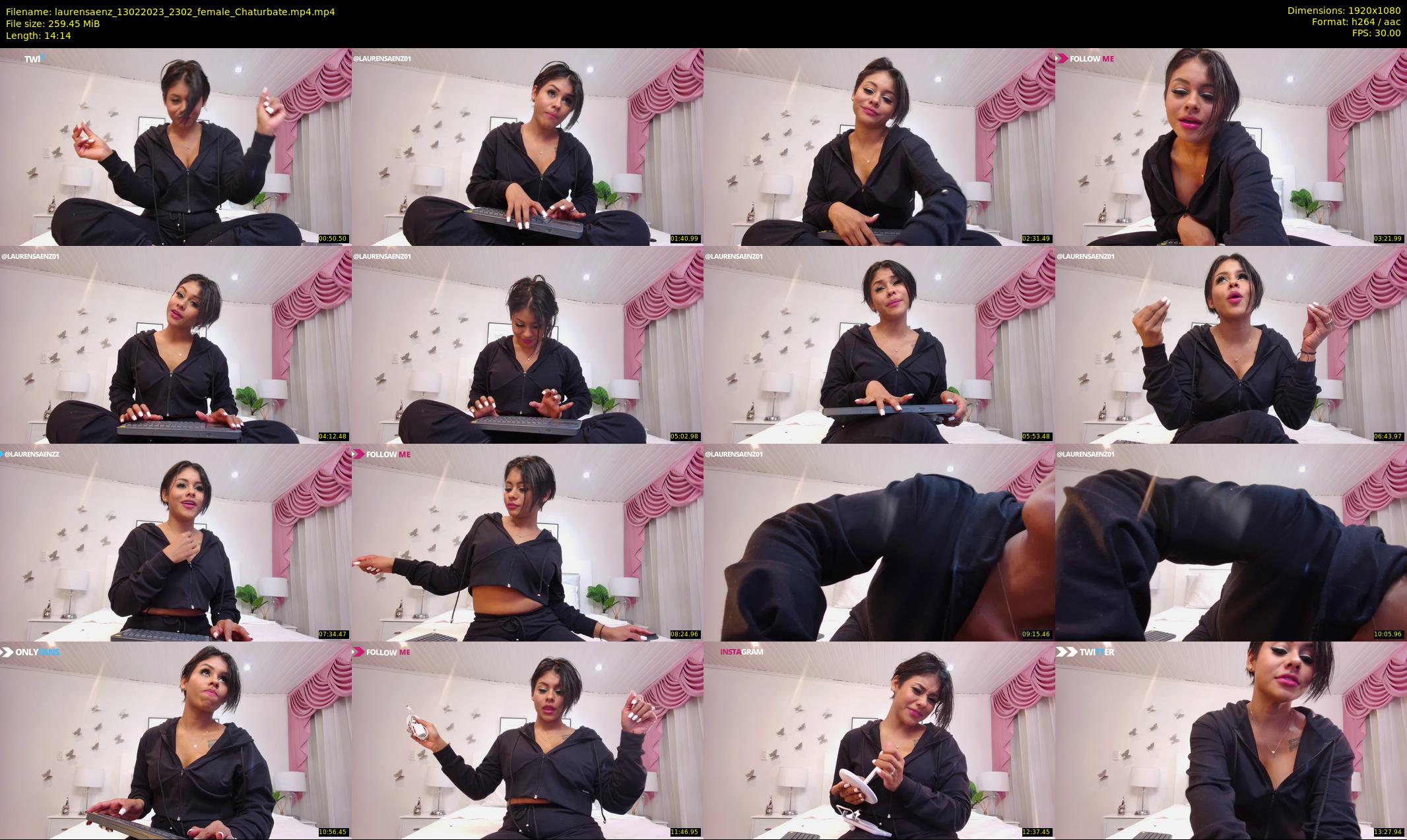 laurensaenz — 15 minute Chaturbate female cam show recording, 1080p, Feb 13, 2023