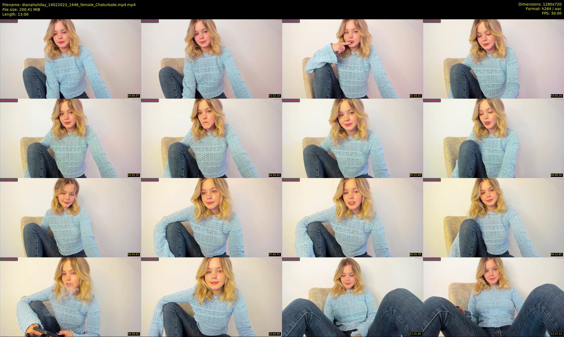 dianaholiday — 13 minute Chaturbate female cam show recording, 720p, Feb 14, 2023
