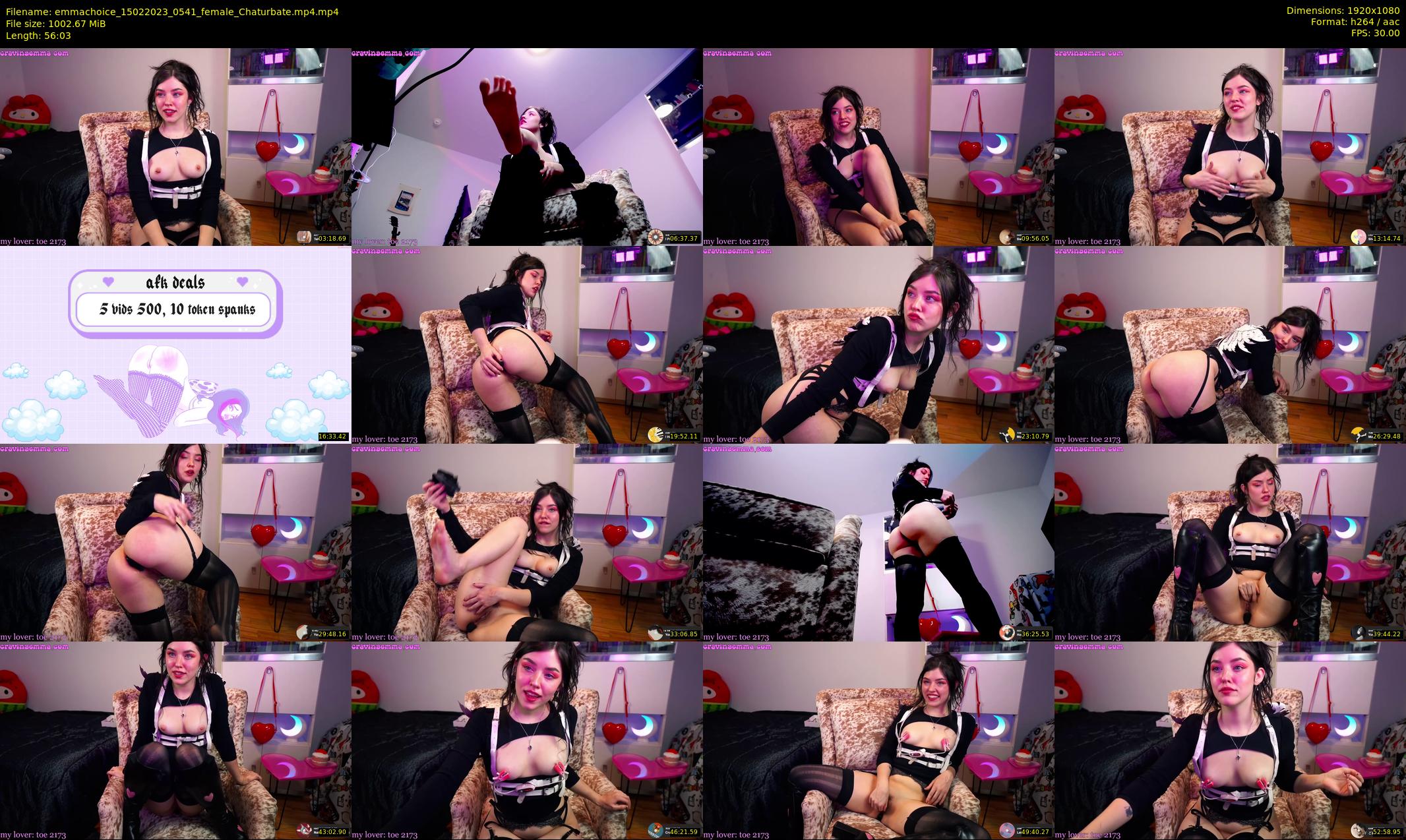 emmachoice — 57 minute Chaturbate female cam show recording, 1080p, Feb 15, 2023