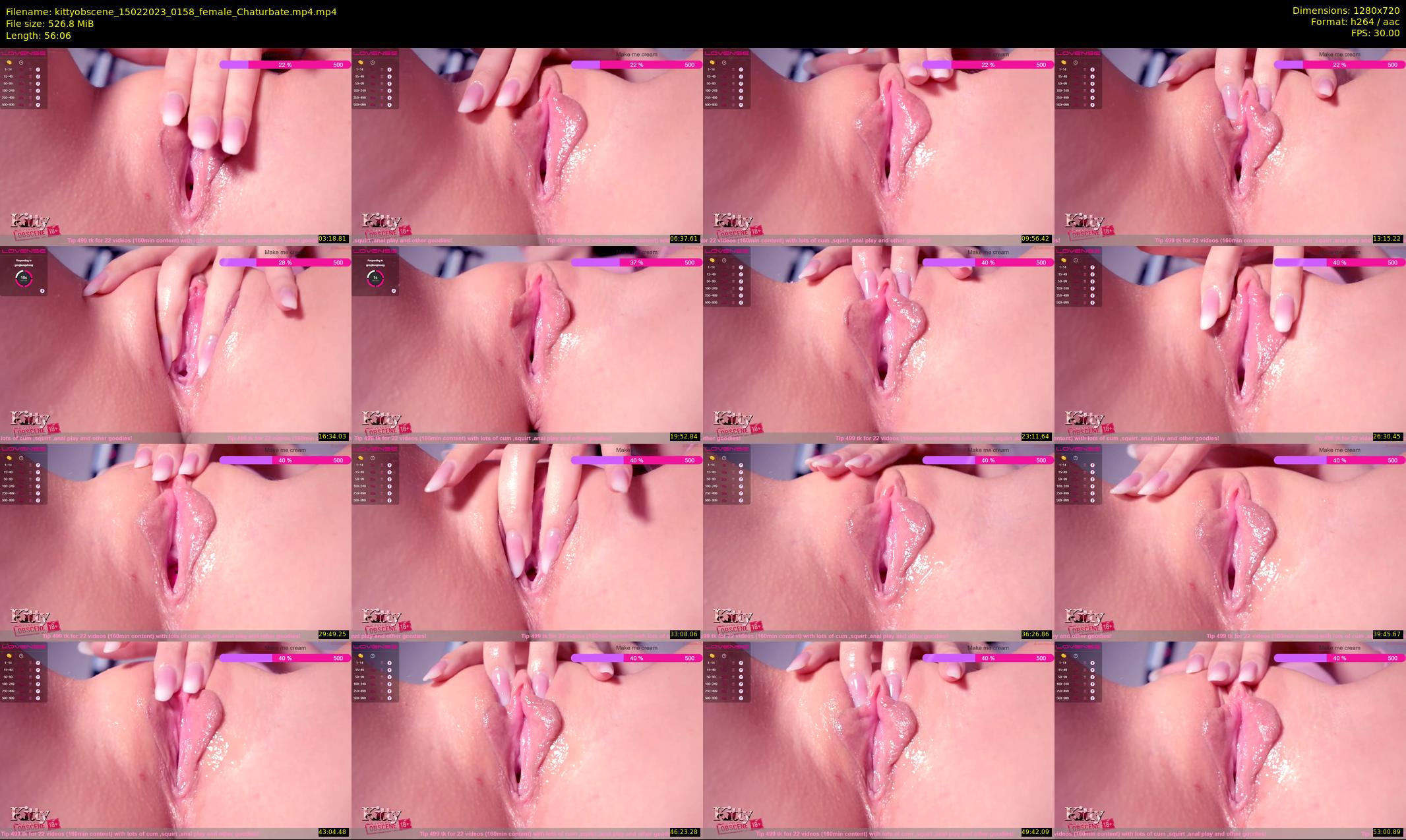 kittyobscene — 57 minute Chaturbate female cam show recording, 720p, Feb 15, 2023