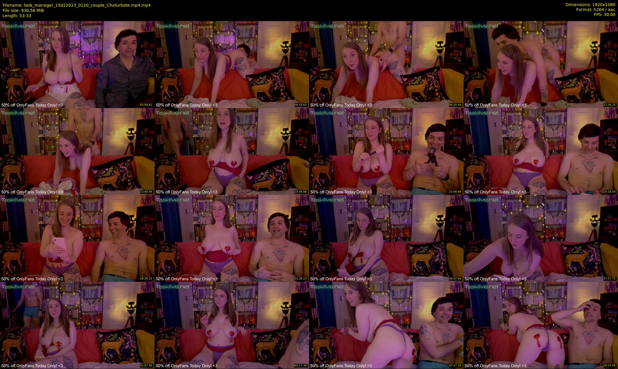 task_manager — 54 minute Chaturbate couple cam show recording, 1080p, Feb 15, 2023