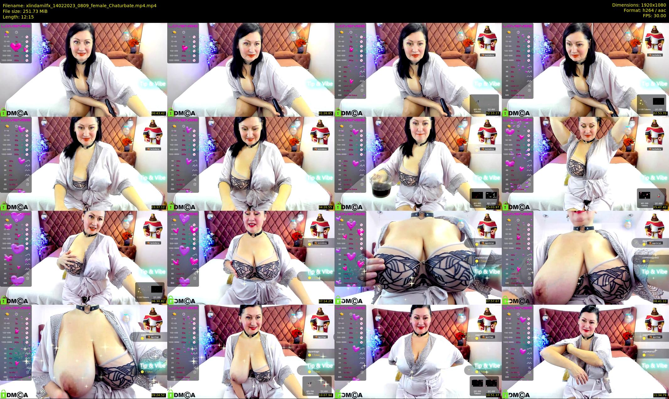 xlindamilfx — 13 minute Chaturbate female cam show recording, 1080p, Feb 14, 2023