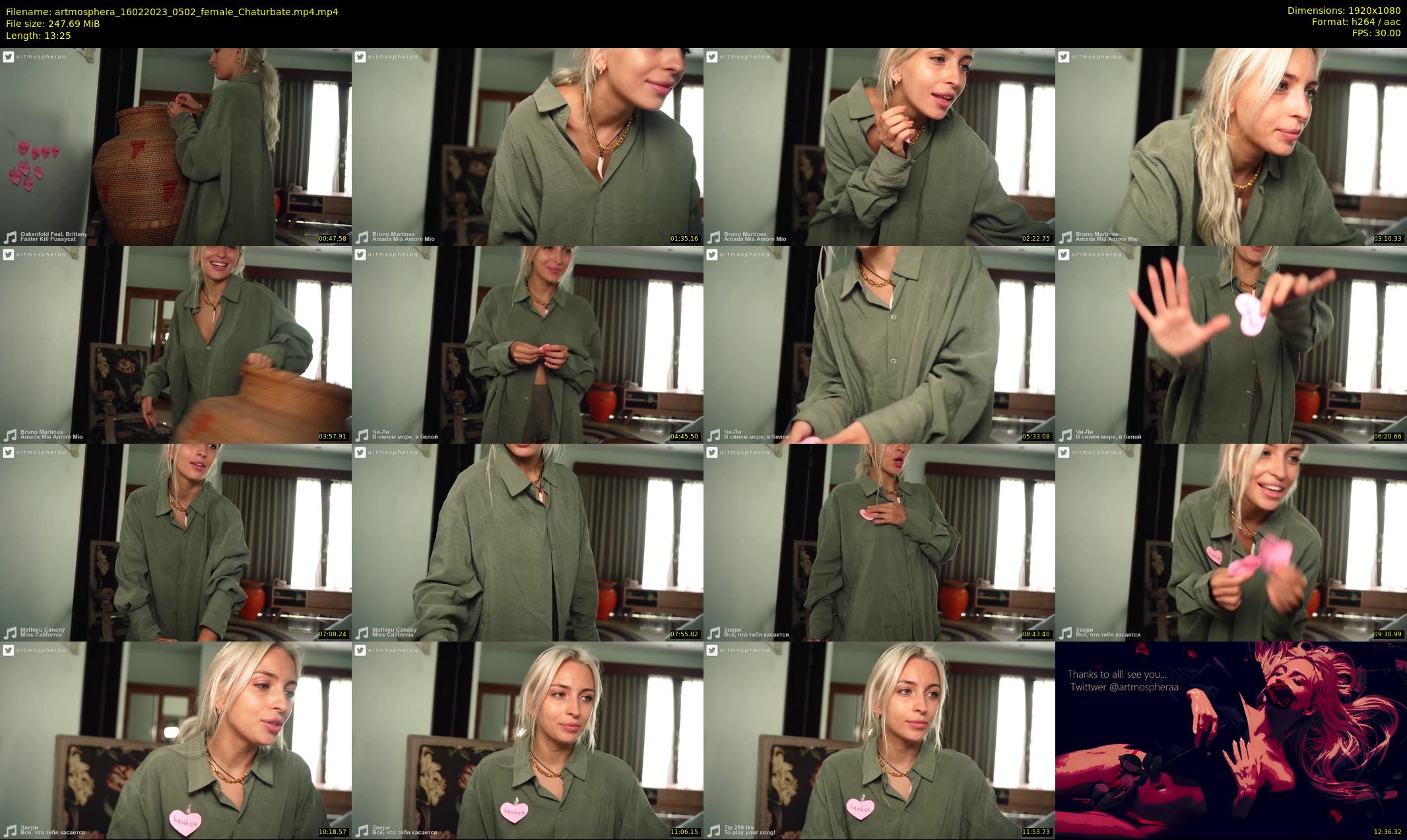 artmosphera — 14 minute Chaturbate female cam show recording, 1080p, Feb 16, 2023