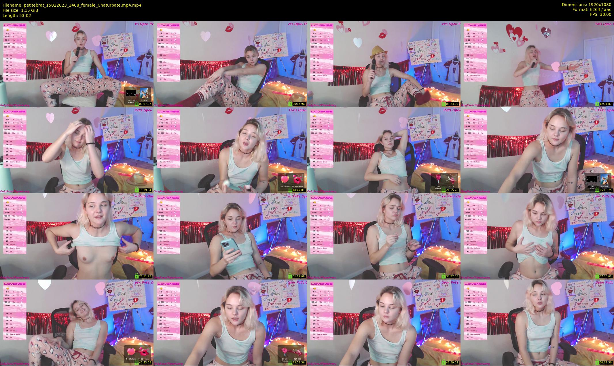 petitebrat — 54 minute Chaturbate female cam show recording, 1080p, Feb 15, 2023