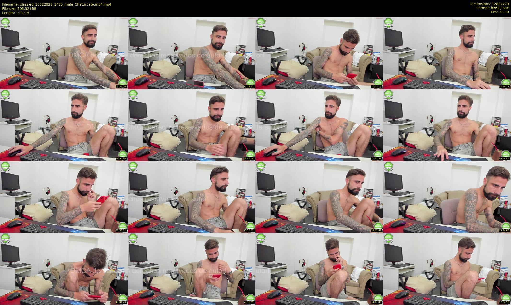 classied — 62 minute Chaturbate male cam show recording, 720p, Feb 16, 2023