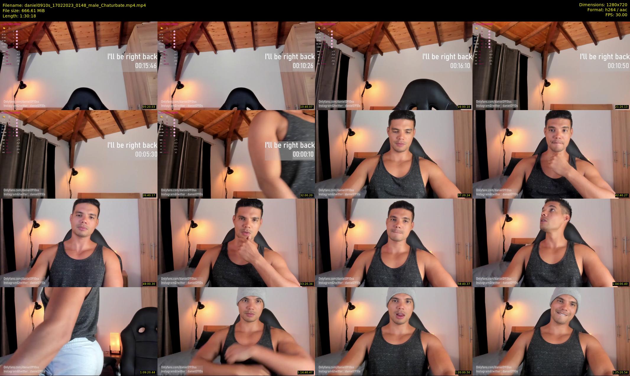 daniel0910s — 91 minute Chaturbate male cam show recording, 720p, Feb 17, 2023