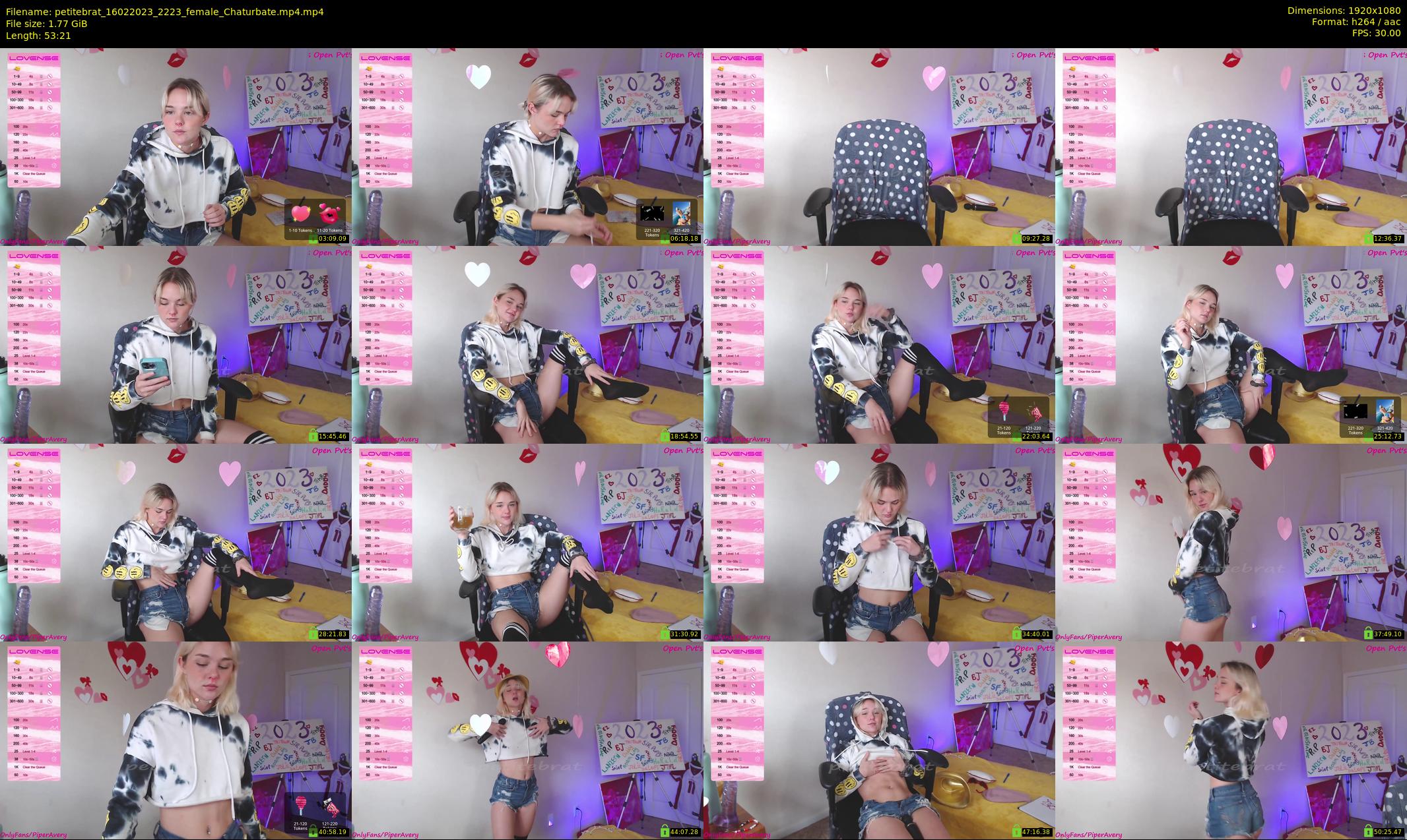 petitebrat — 54 minute Chaturbate female cam show recording, 1080p, Feb 16, 2023