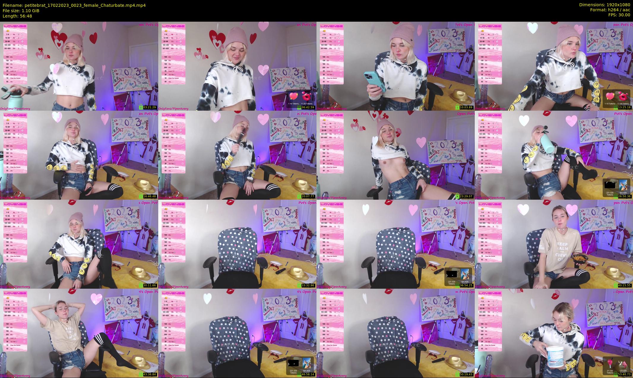 petitebrat — 57 minute Chaturbate female cam show recording, 1080p, Feb 17, 2023