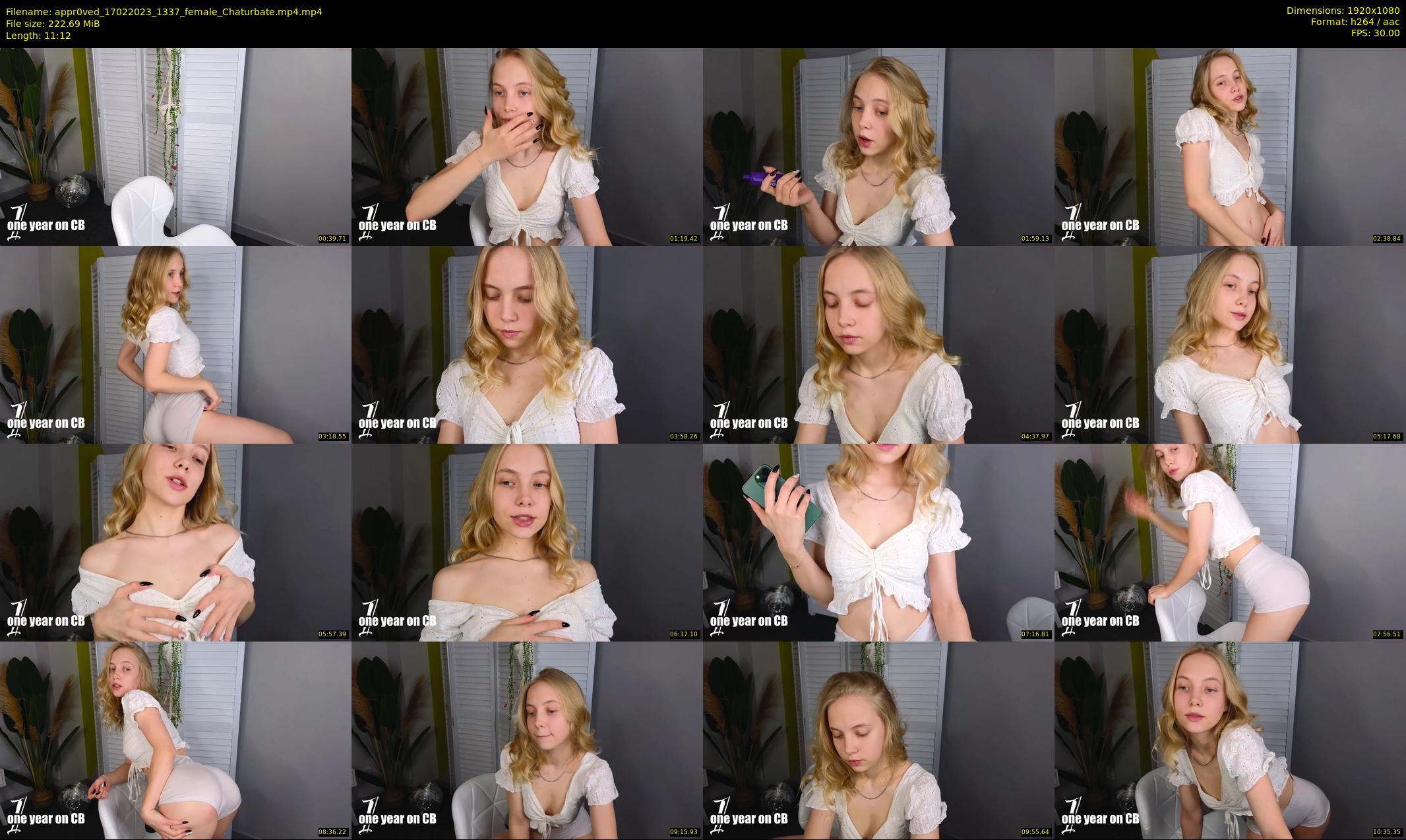 appr0ved — 12 minute Chaturbate female cam show recording, 1080p, Feb 17, 2023