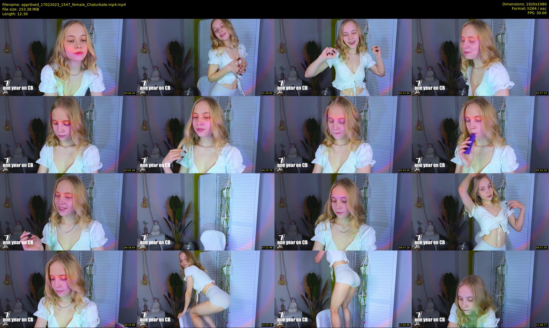 appr0ved — 13 minute Chaturbate female cam show recording, 1080p, Feb 17, 2023
