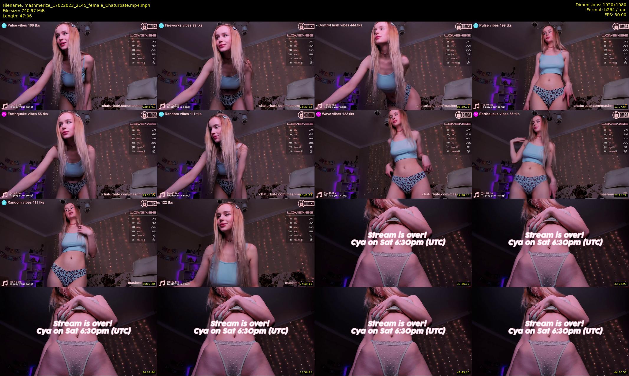 mashmerize — 48 minute Chaturbate female cam show recording, 1080p, Feb 17, 2023