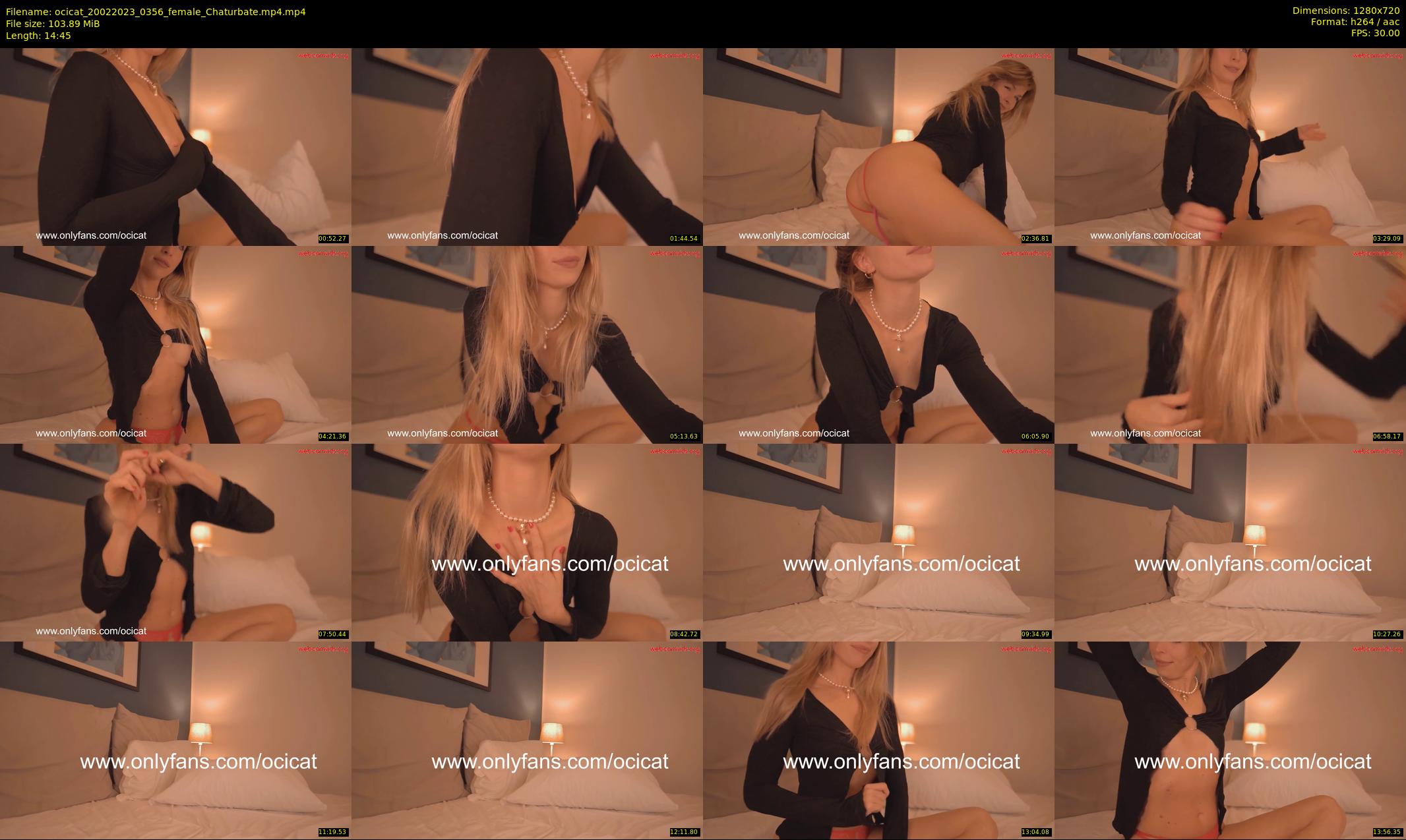 ocicat — 15 minute Chaturbate female cam show recording, 720p, Feb 20, 2023